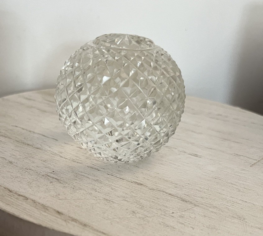 Vintage Cut Crystal Ball Sphere Clear Round Ball Paperweight 3”