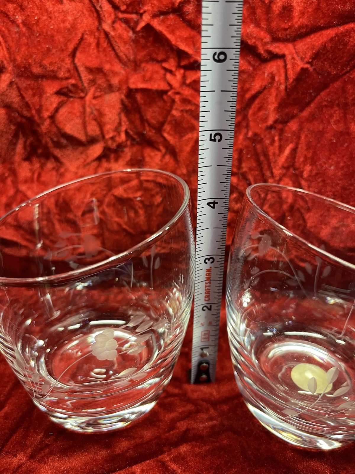 Princess House Heritage 2 Pc Set Crystal Candle Votive Holders #6311 Slanted Top