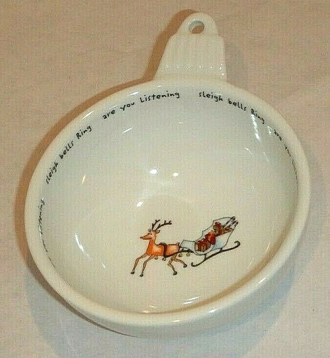 Pottery Barn HOLIDAY CHEER “Sleigh Bells Ringing” Ornament Snack Bowl