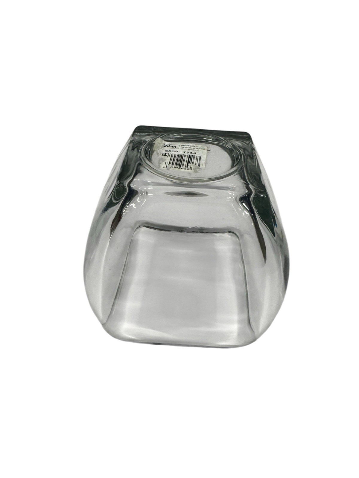 Libbey Heavy Glass Vase Clear Curved Tapered Large Square Votive Bowl 4.75″ New