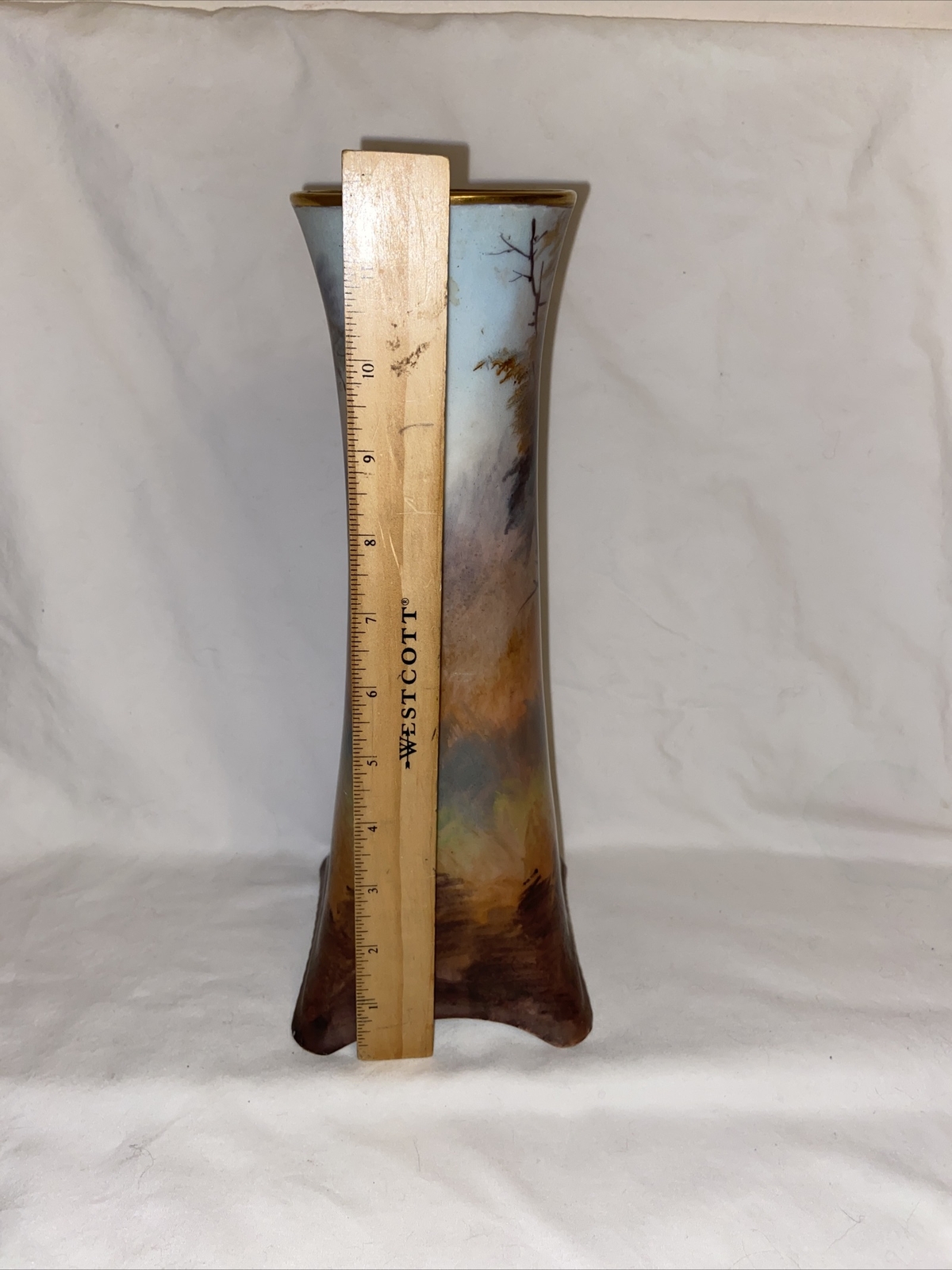 Signed Heinrich & Co Selb Bavaria Buck Deer Elk Vase Decoration Man Cave 11.75”
