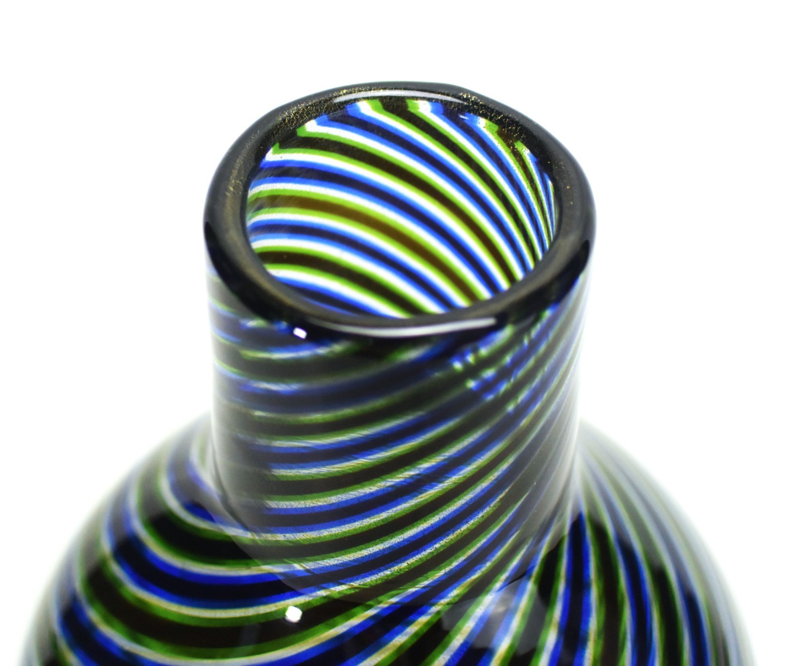 Vintage Barovier & Toso Spira Aurata Murano Glass Vase Signed