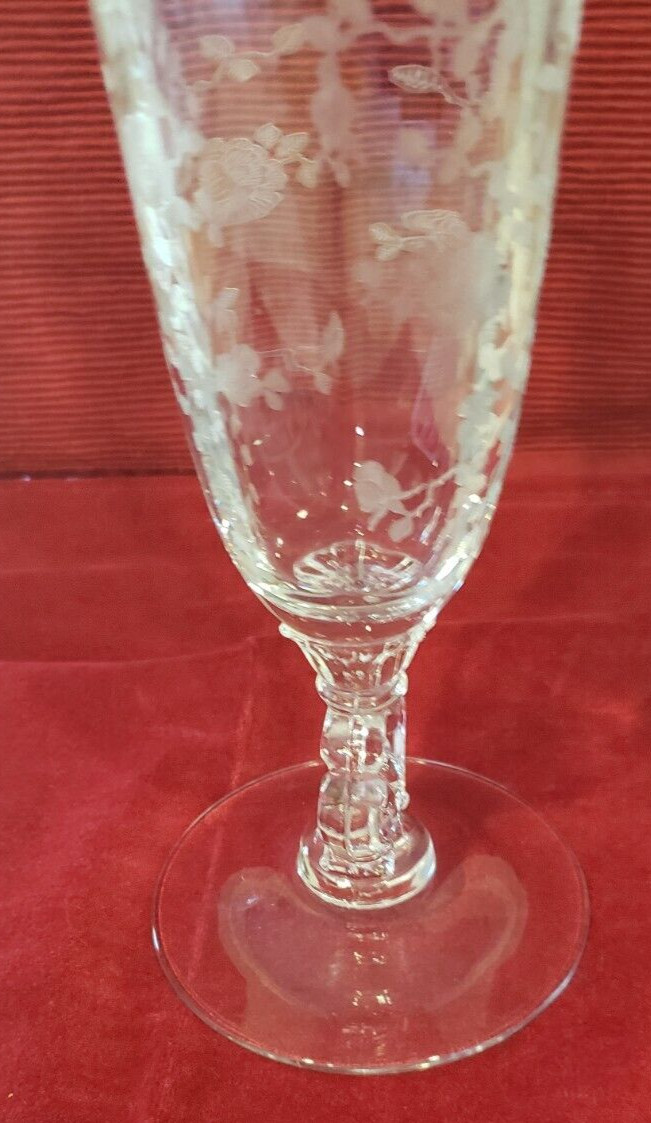 CAMBRIDGE ROSE POINT KEY HOLE LARGE 12″ VASE #1238 ELEGANT GLASS 1934-58