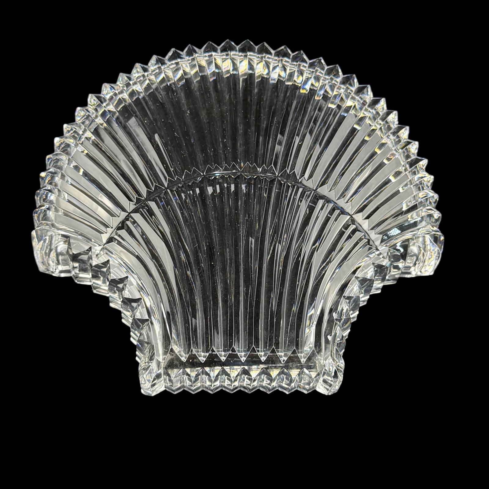 Waterford Crystal Shell Vanity Trinket Tray 7″ w/ original box Estate Sale find