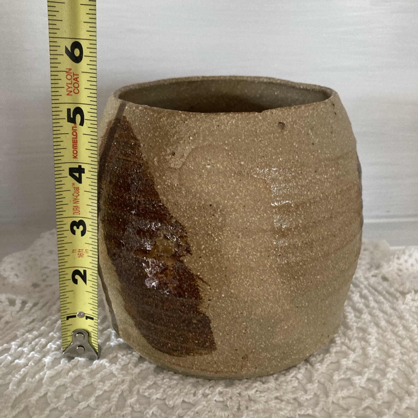 CM Pottery Vase Signed Hand Crafted Earthtone Studio Art Pottery Primitive 3-63