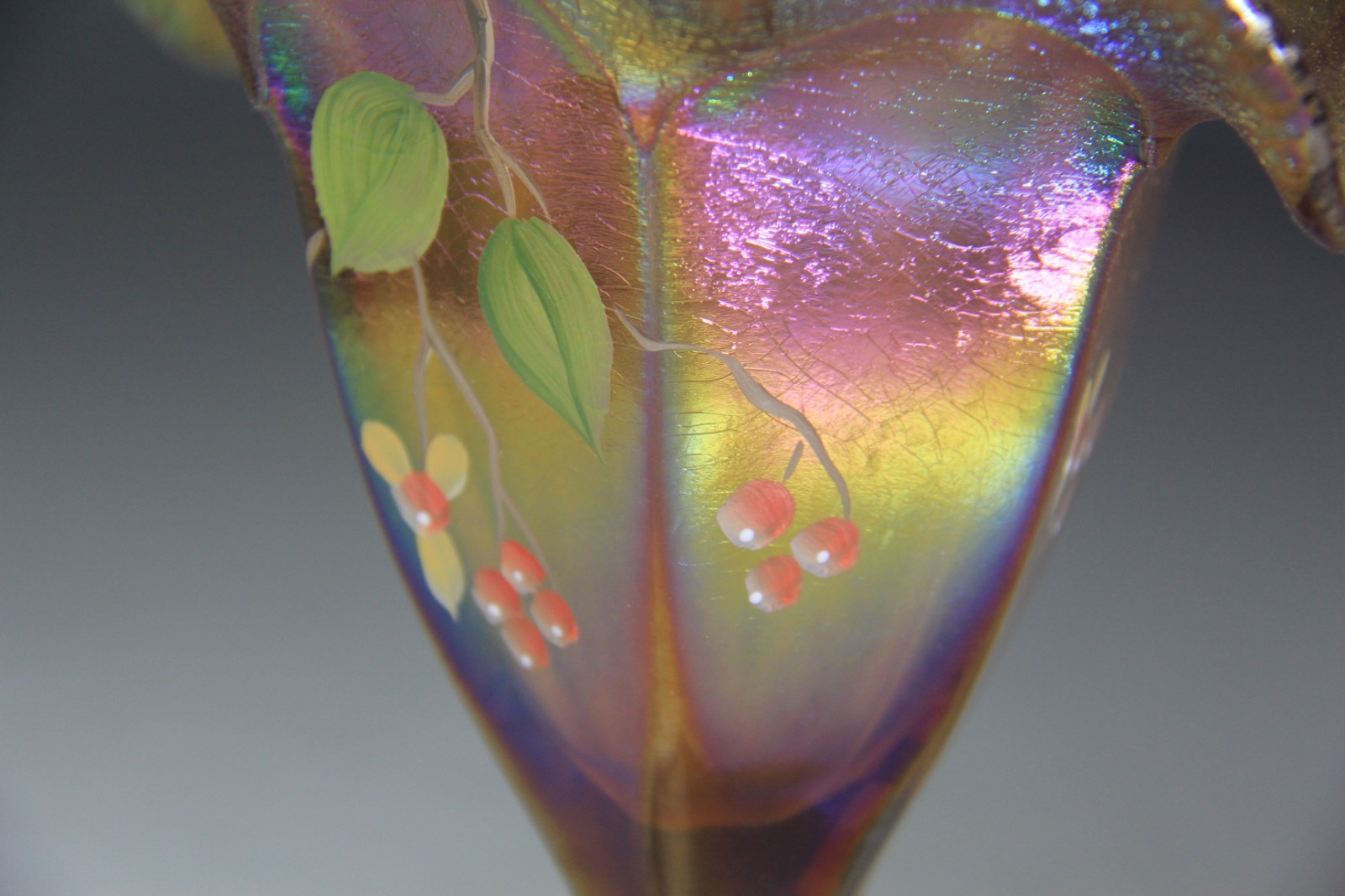 Fenton Autumn Gold Iridescent Carnival Glass Basket