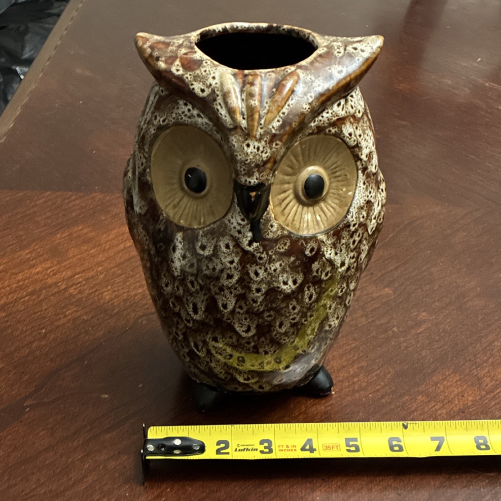 Ceramic Owl Vase 7in Decorative Pottery Home Decor