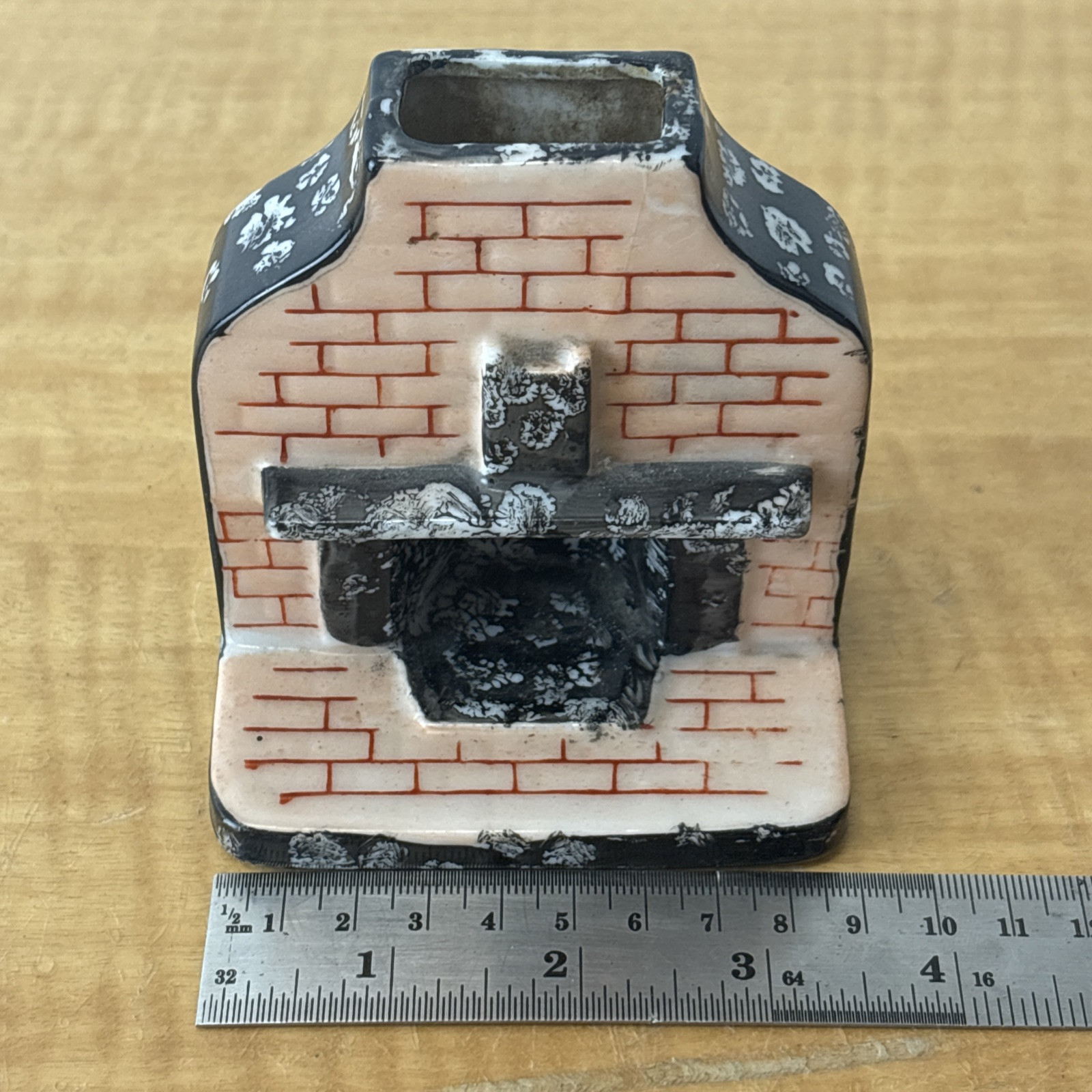 VTG MID-20th CENTURY HAND PAINTED PORCELAIN FIREPLACE INCENSE / ASH TRAY – JAPAN