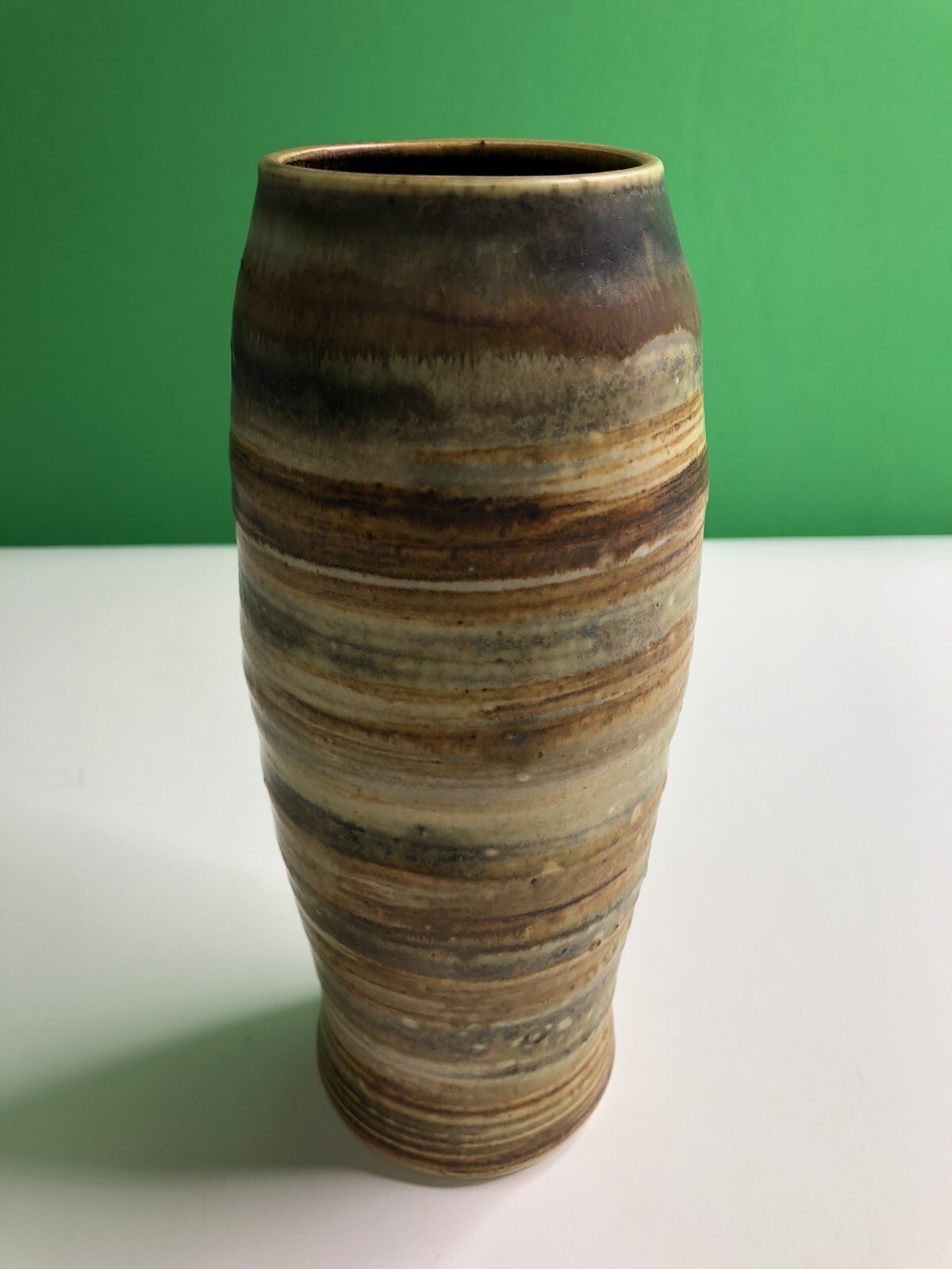 Vintage MCM 1956 Handmade Vase Signed By Artist Mary Clio Decatur GA #558