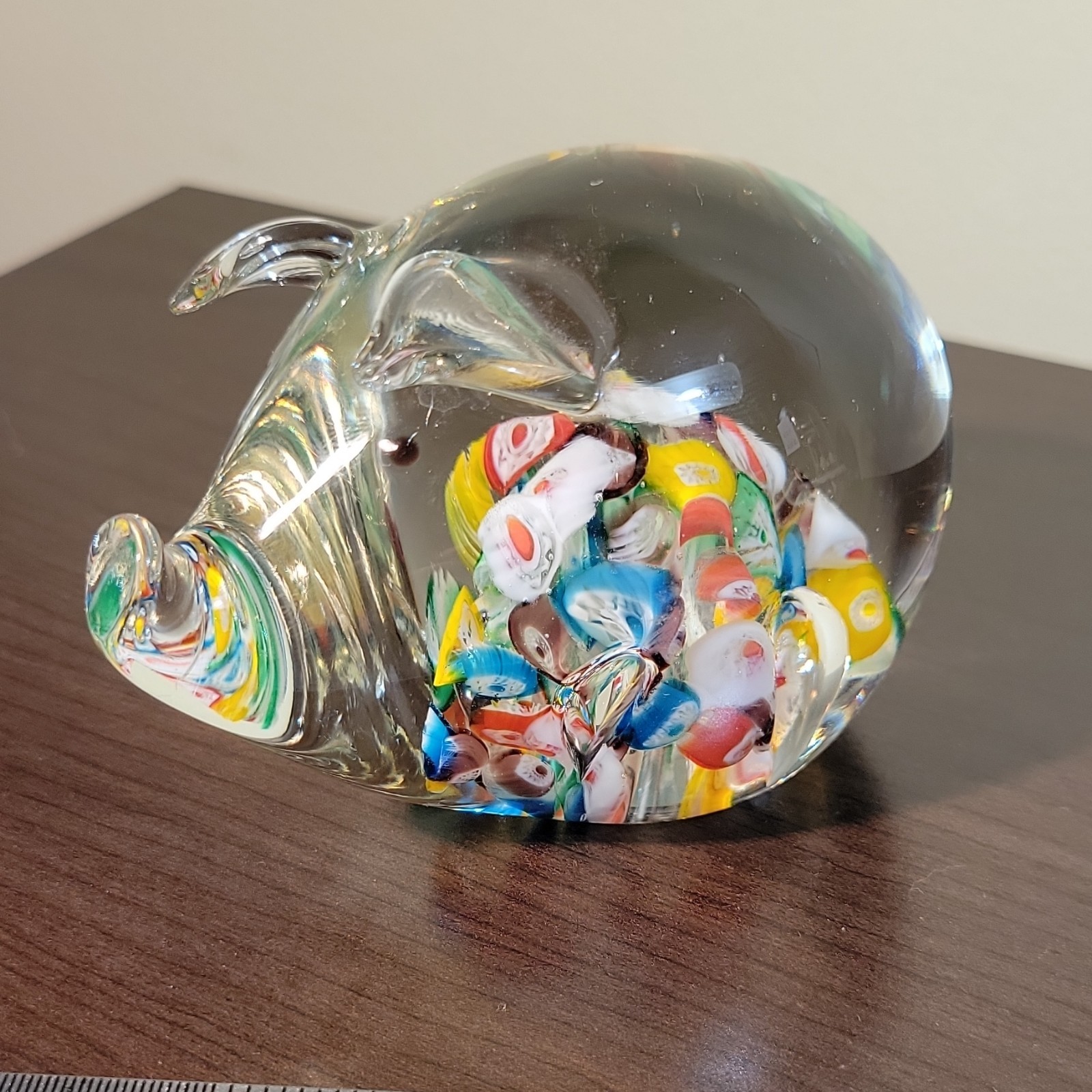 Ardalt Japan Art Glass Pig Paperweight, Multicolor