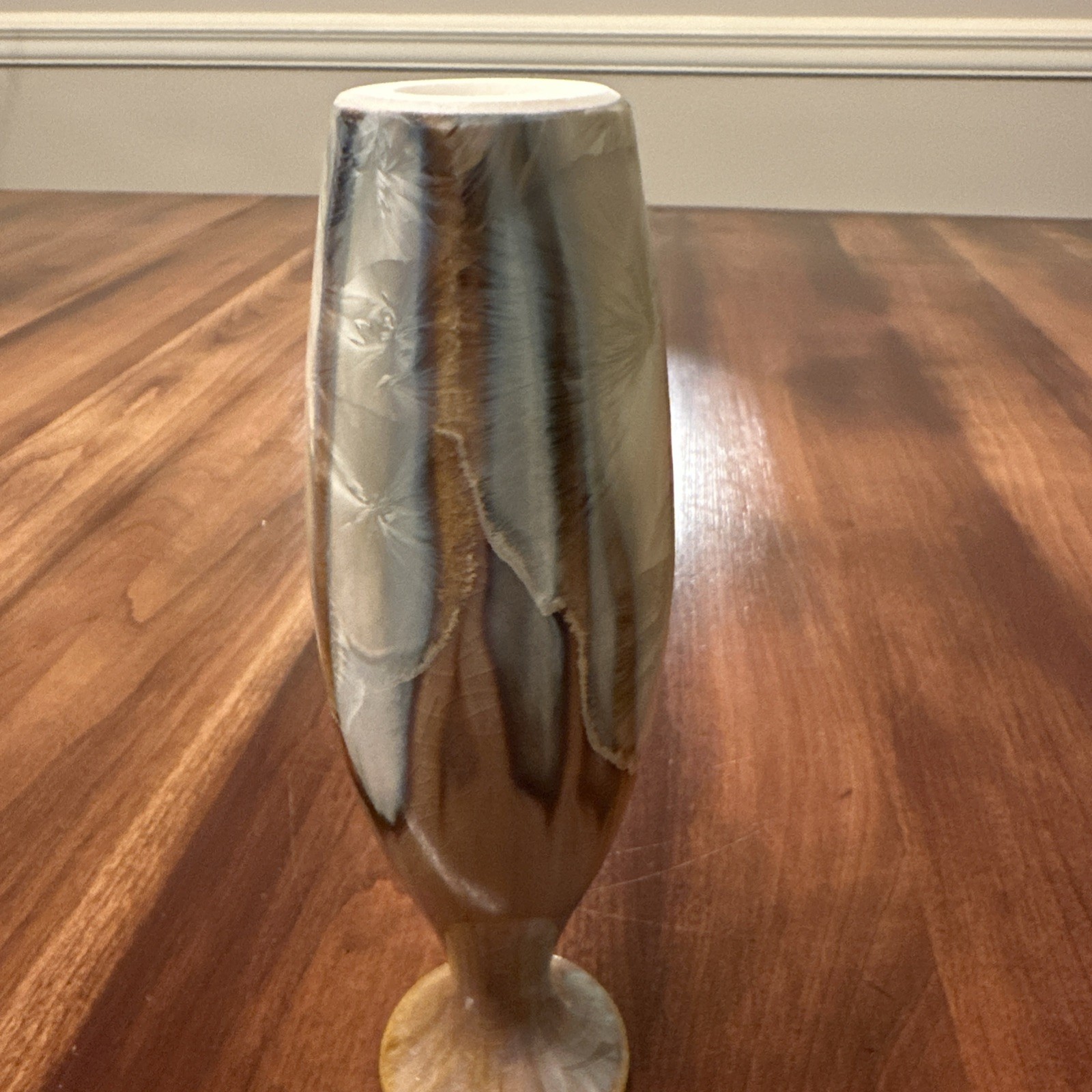 Bill Campbell Crystalline 6.5” Bud Vase Marked CV 2020 Art Pottery RARE