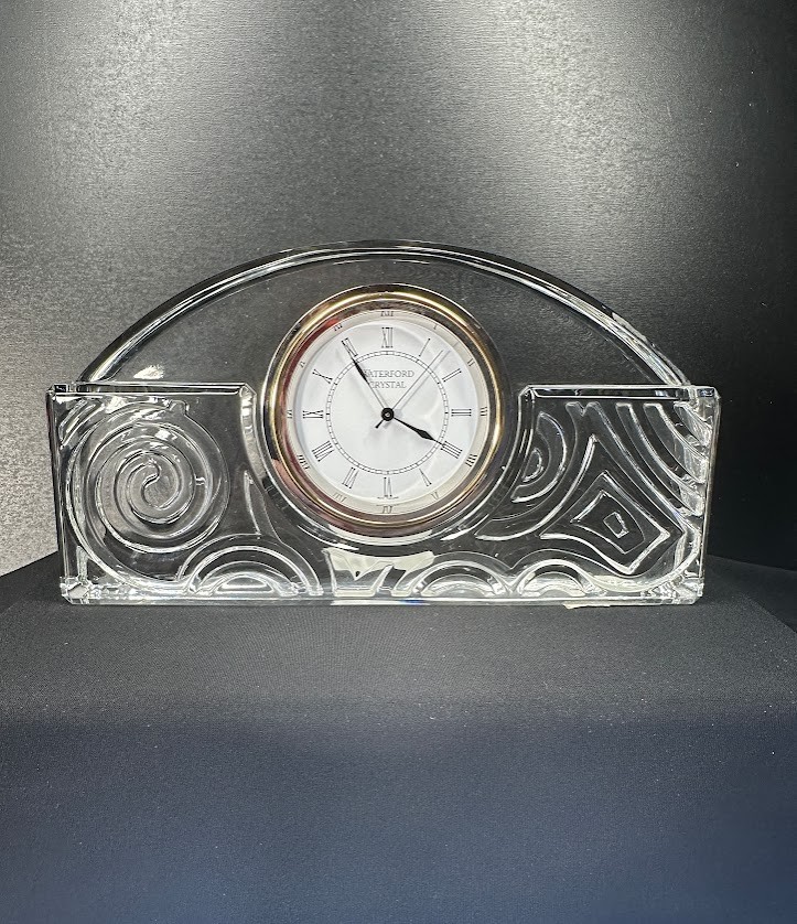 Waterford Lead Crystal Newgrange Quartz Clock ~ 8.5 x 4.25 x 1 Made in Ireland