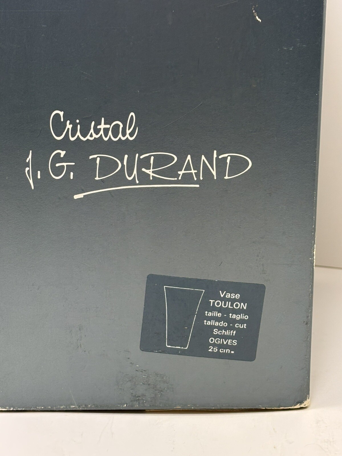 J.G.Durand Cristal d’Arques Lead Crystal Vase 9.5″ -France – In BOX