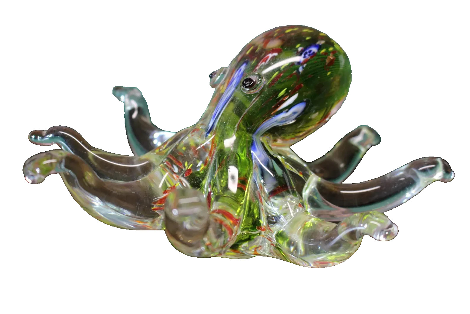 Murano Style Art Glass Octopus Blown Glass Sculpture Figurine