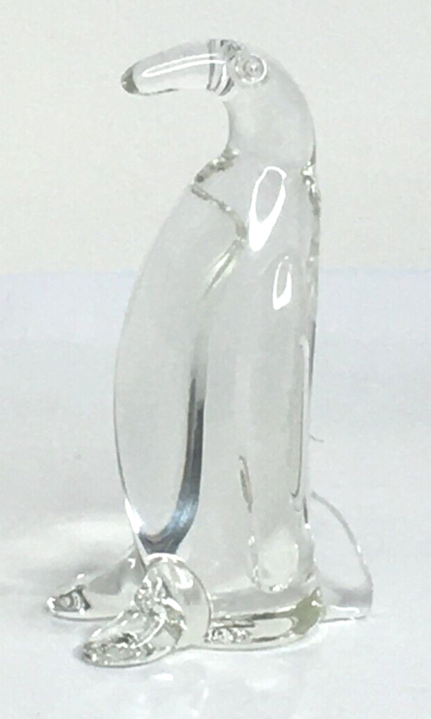 DCB David C. Beaubien 1996 Clear Art Glass Penguin Figurine