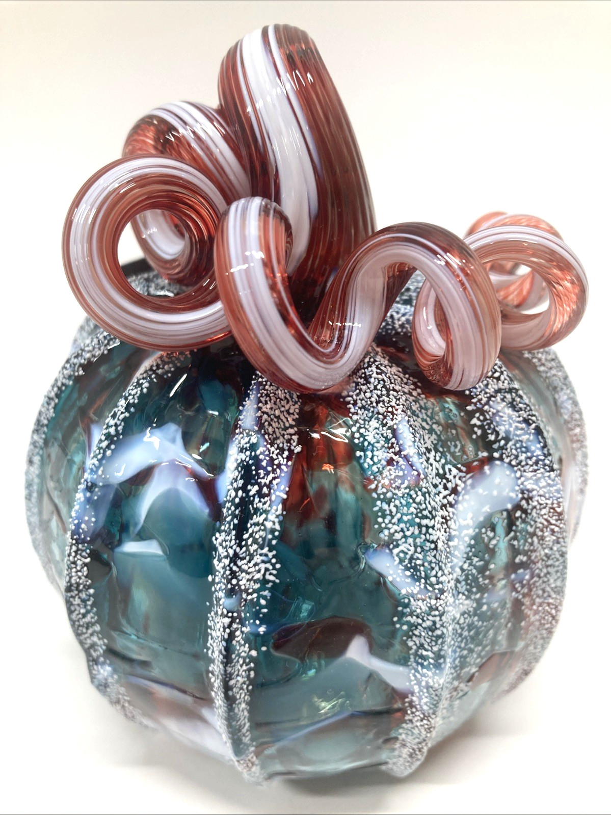 Luke Adams Glassblowing Studio Baby Winter Frost Pumpkin Red Green White