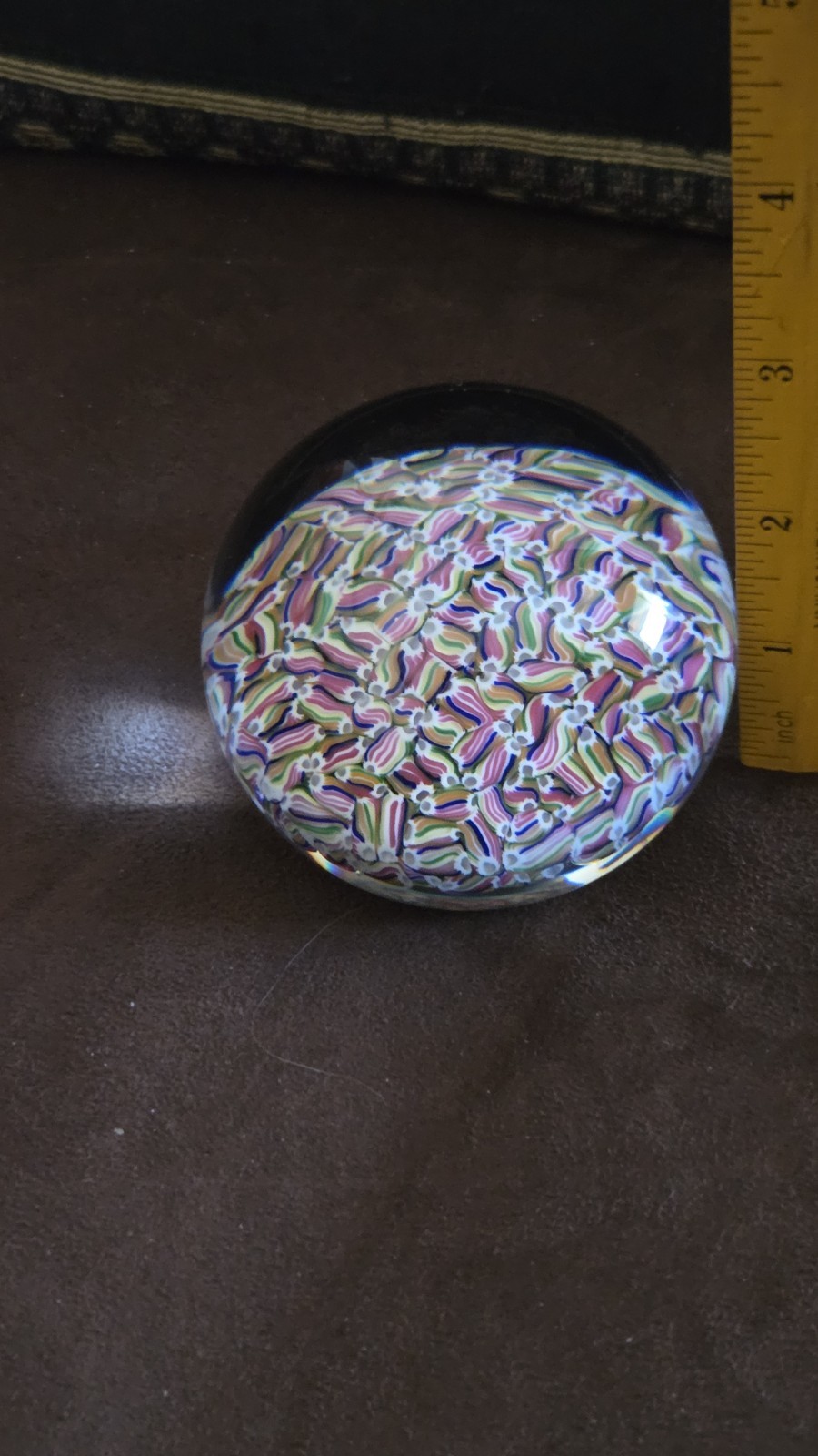 Rare Vintage Baccarat Crystal Candy Cane Multicolor Paperweight