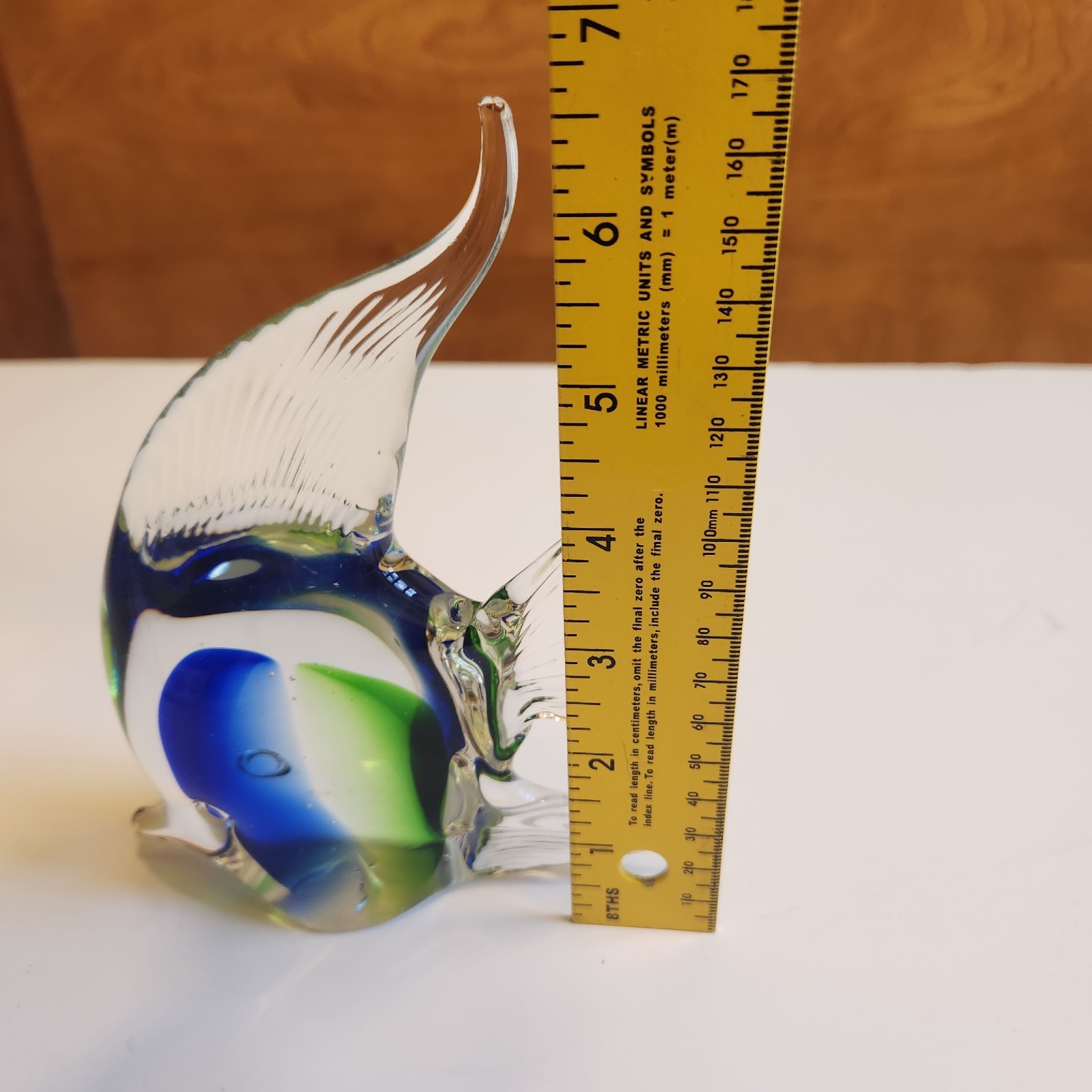 Lot of 2 Art Glass Fish Figures Murano Style Angelfish & Tropical Vintage