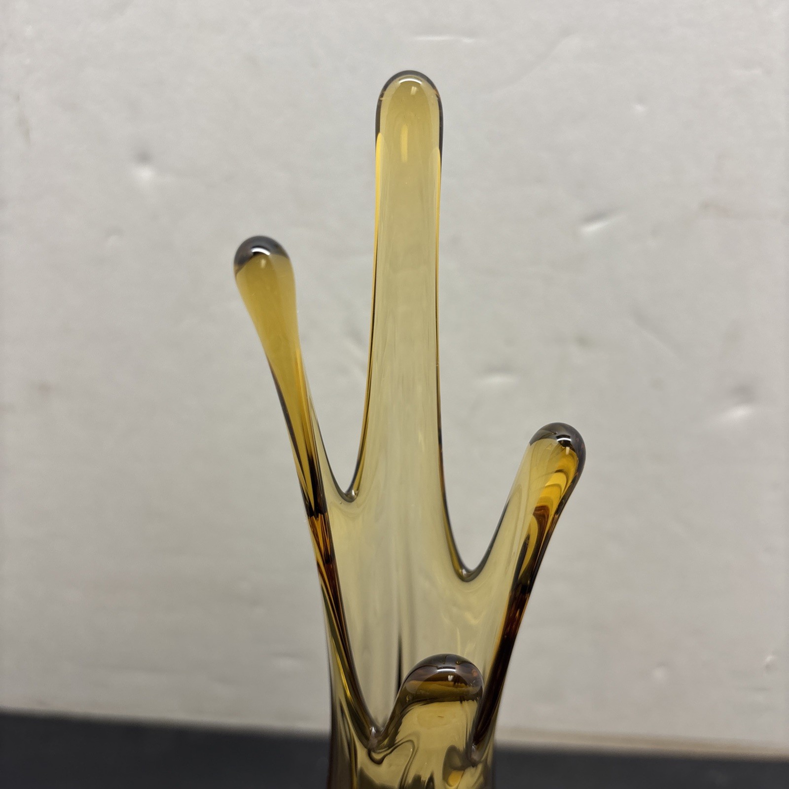Vintage Viking Amber Swing Glass Vase 14.5”