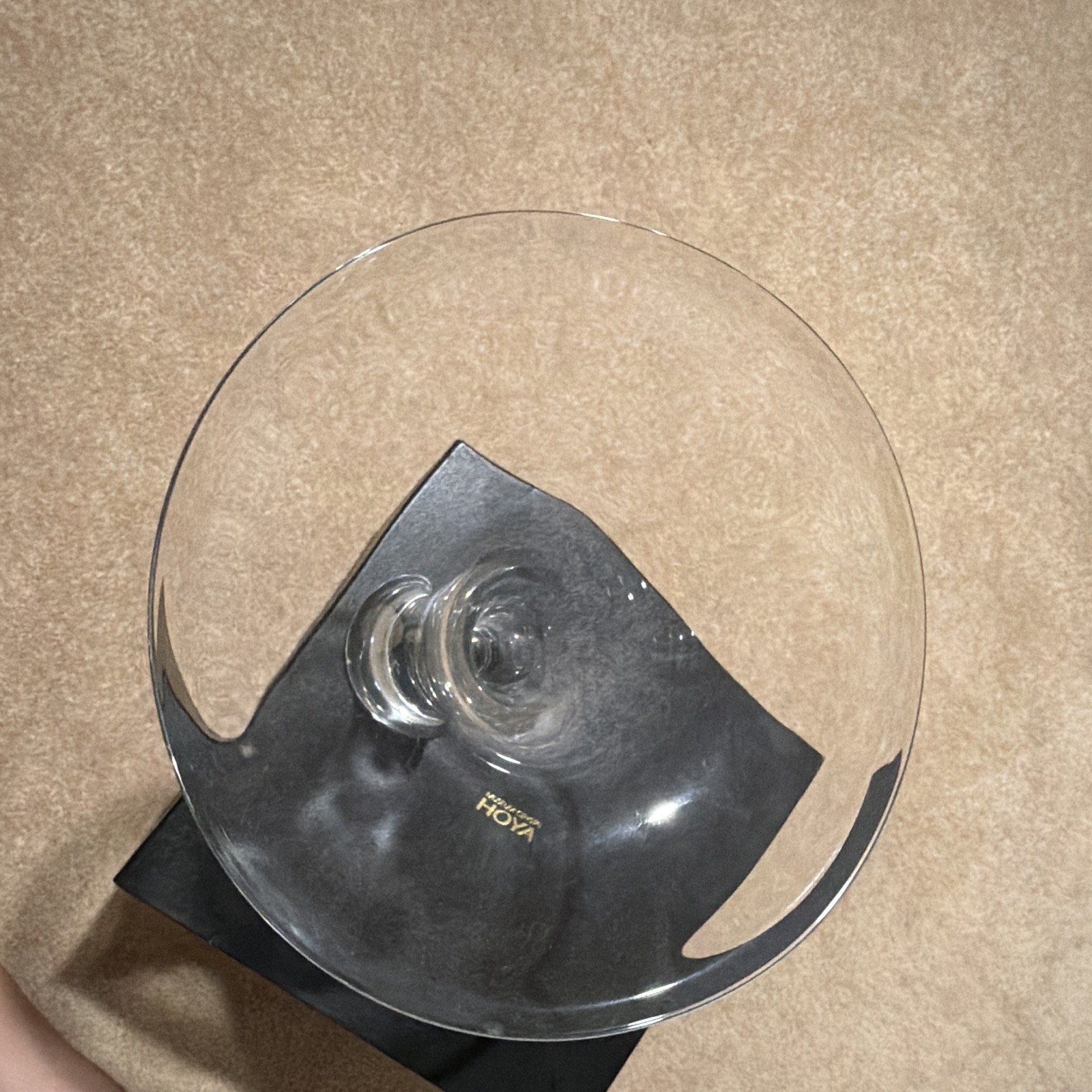 Hoya Clear Art Glass Vase Modern Abstract Decorative Japan w/ Original Box