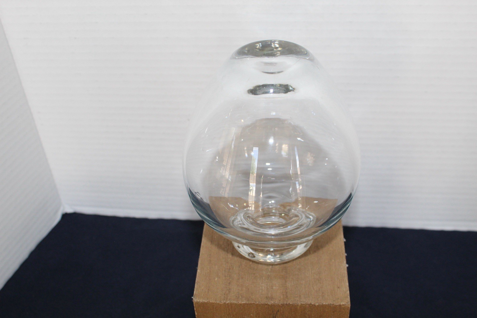 Vintage Mouth Blown Glass Potbelly Vase Bud Vase Heavy Thick
