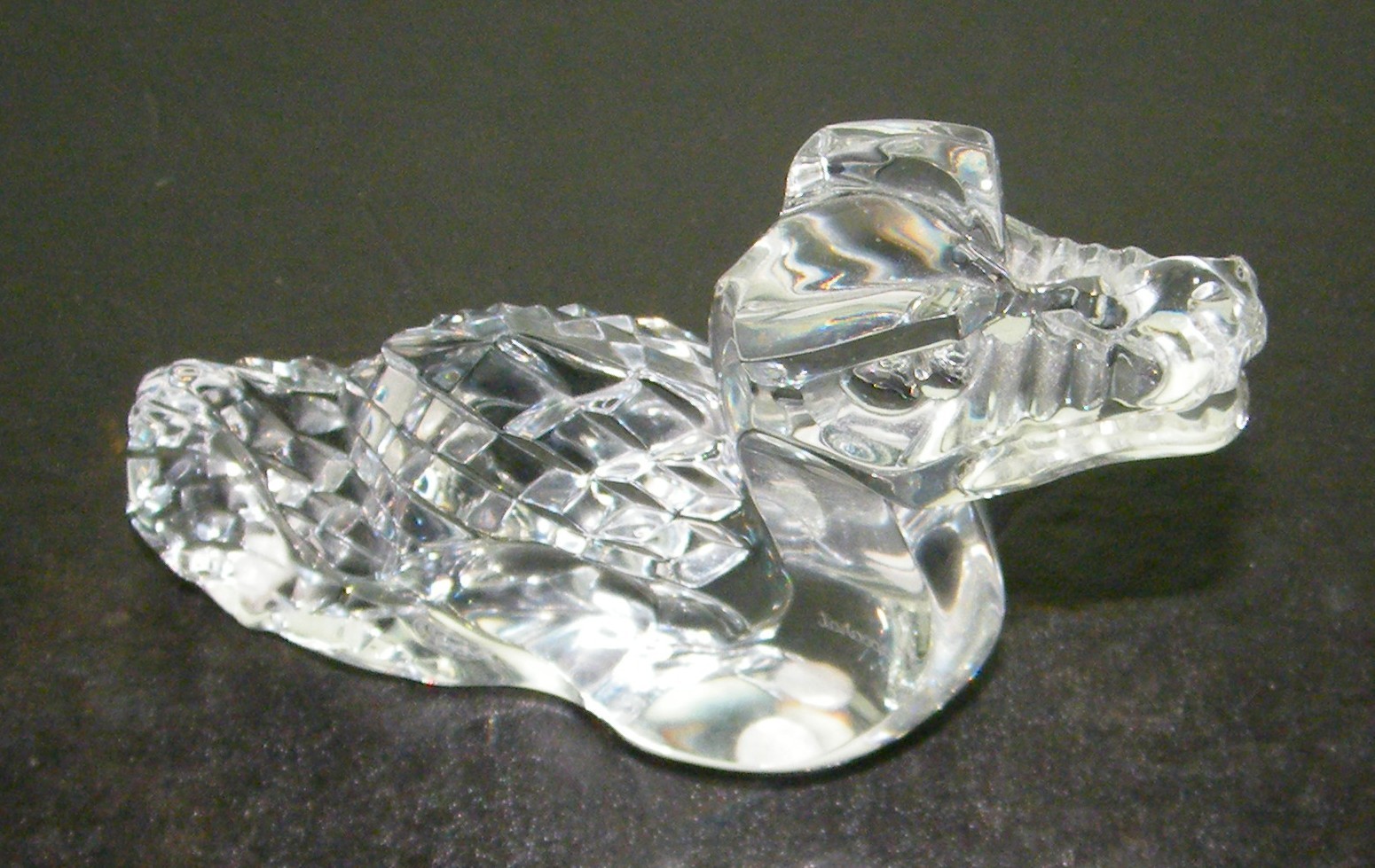 Baccarat France Crystal Dragon, Sea Serpent, Signed And Stamped