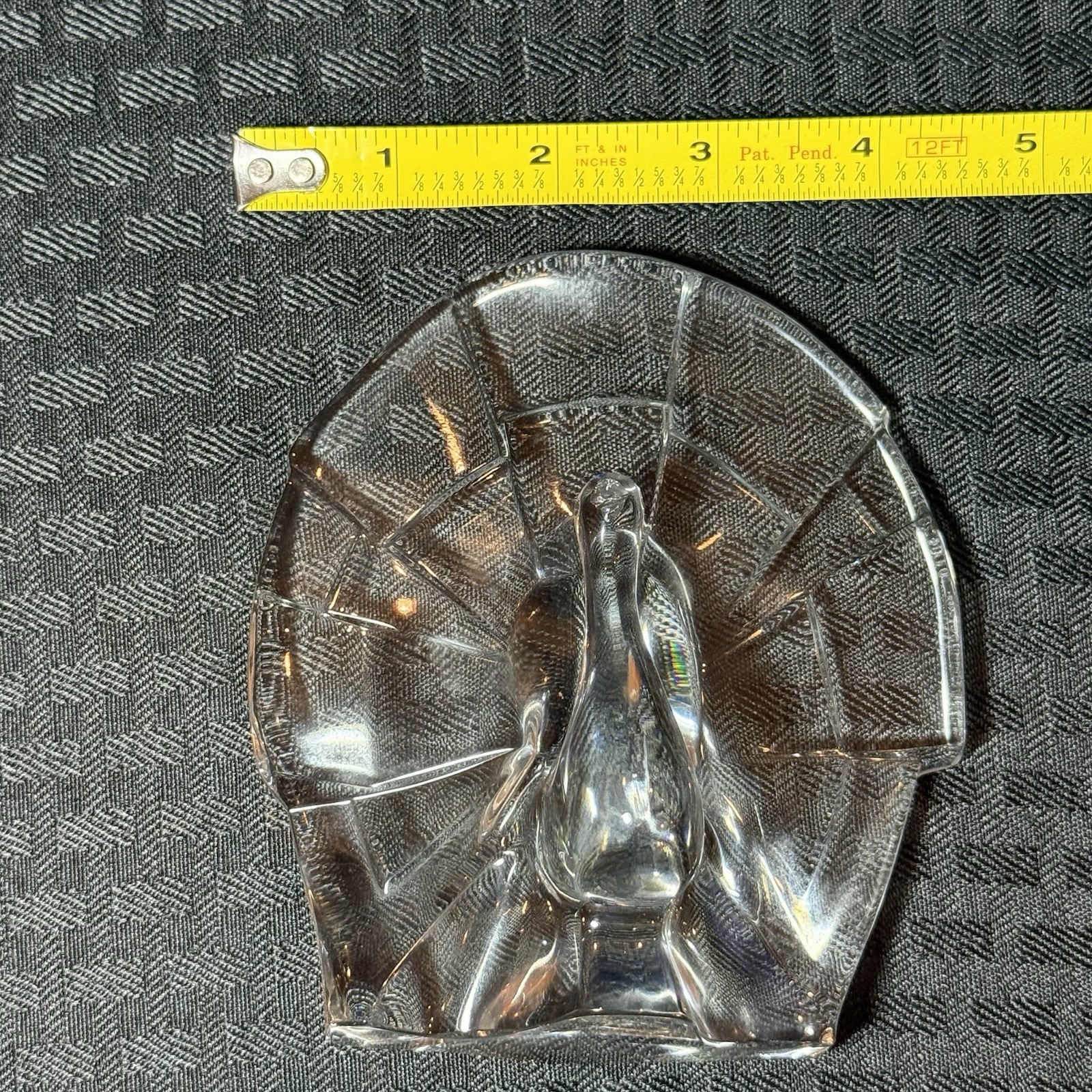 Baccarat Crystal Figurine – Peacock (Retired) Art Glass, AS IS – Chipped Beak