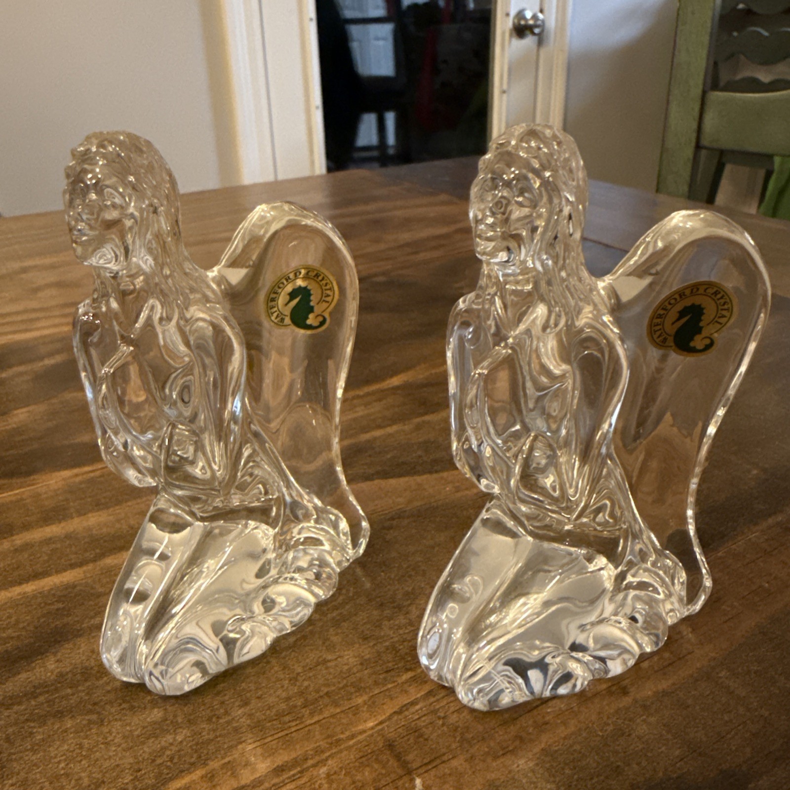 Waterford Crystal Kneeling Angel Sculpture For Nativity or Paperweight
