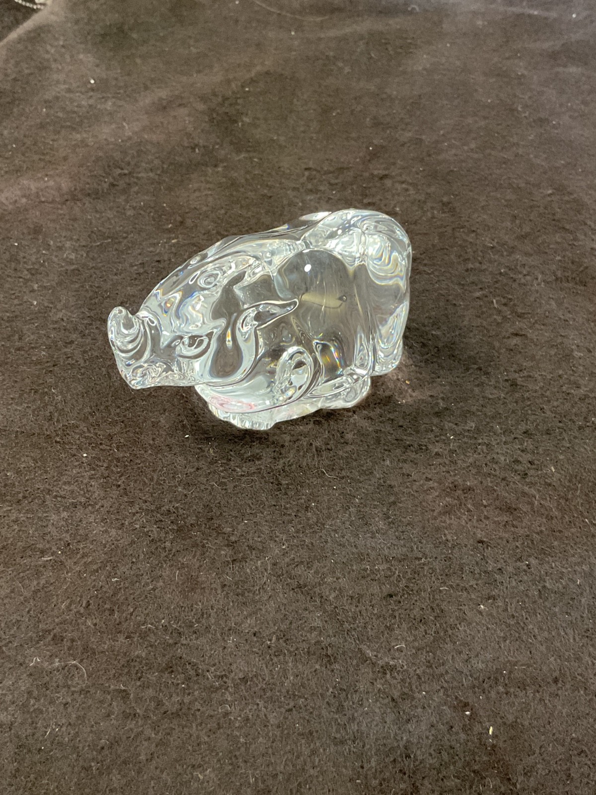 Signed Steuben Rhinoceros figurine small