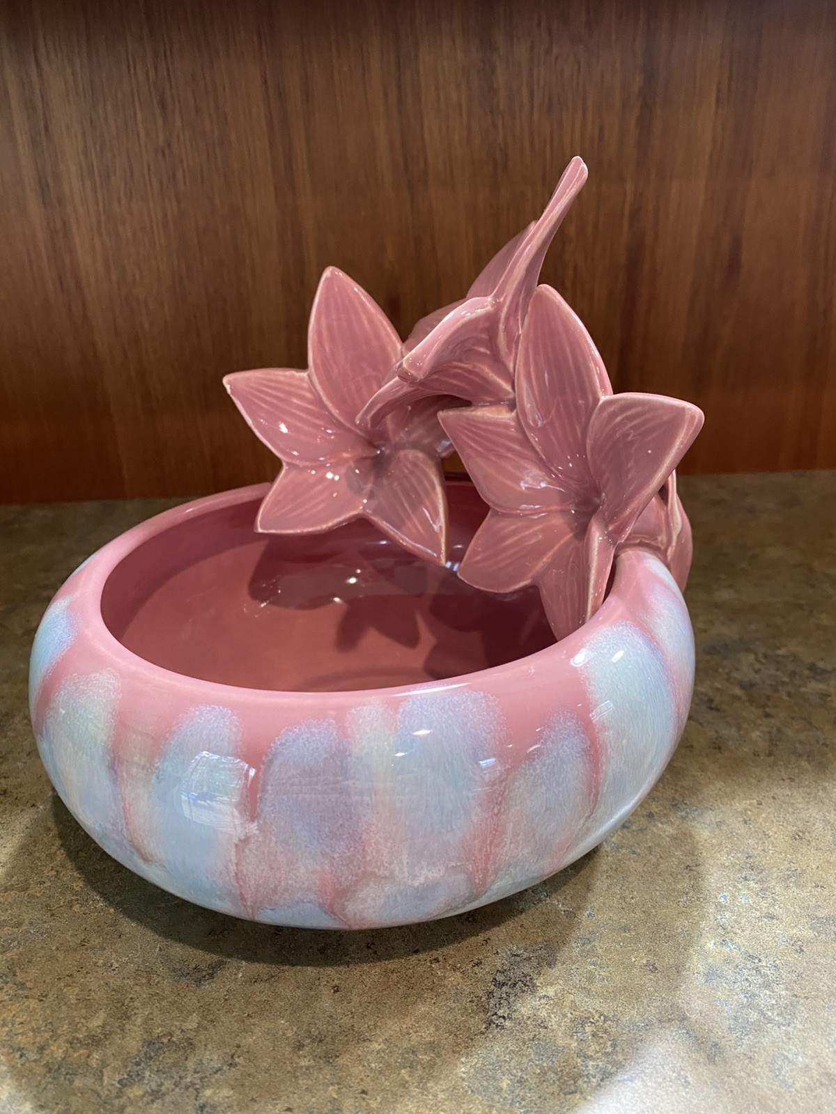 Vintage Royal Haeger by Royal Hickman, Mauve Agate Lily Planter Bowl
