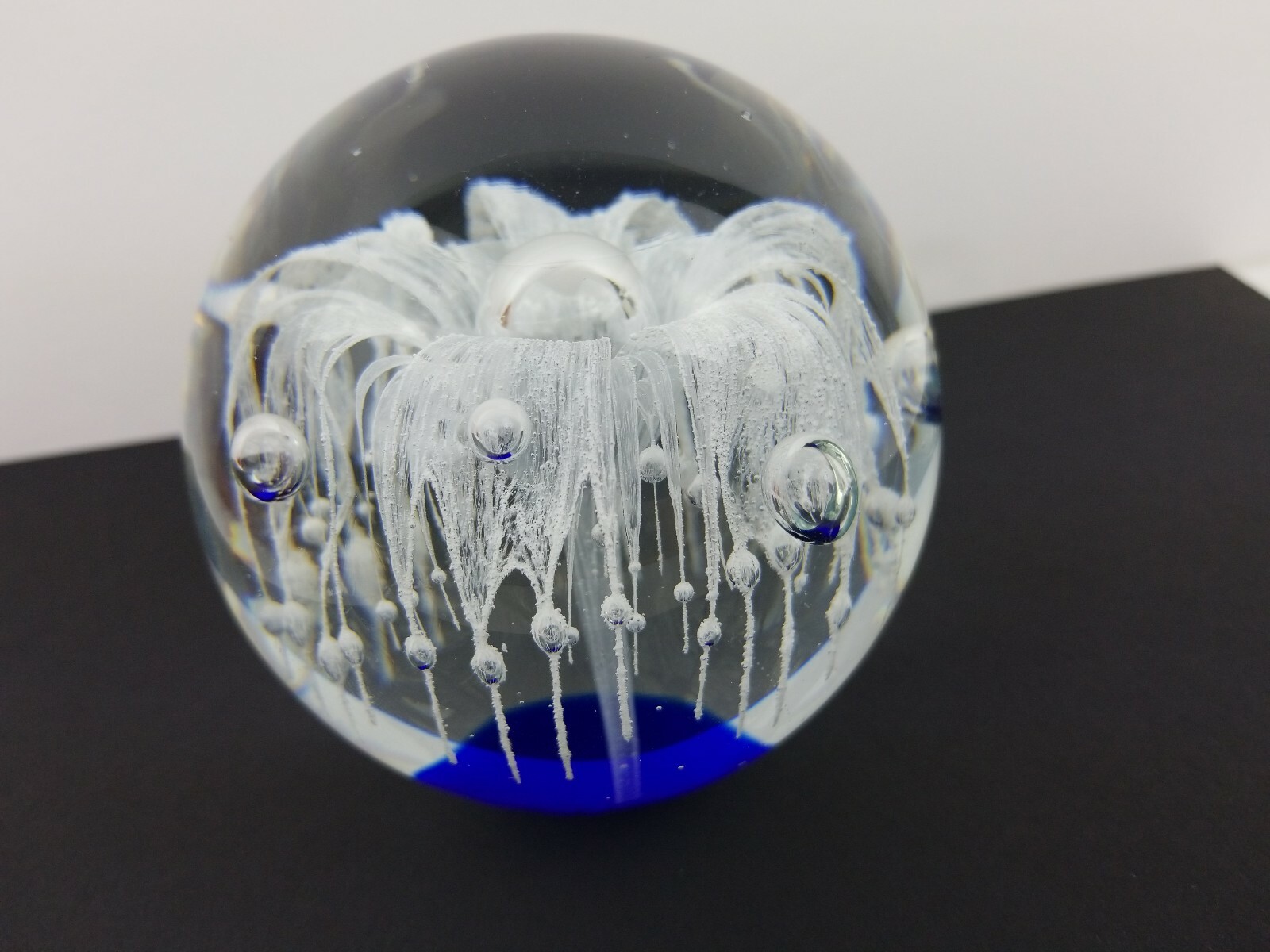Vintage Paperweight Art Glass Hand Blown Glass Art Fireworks Flower