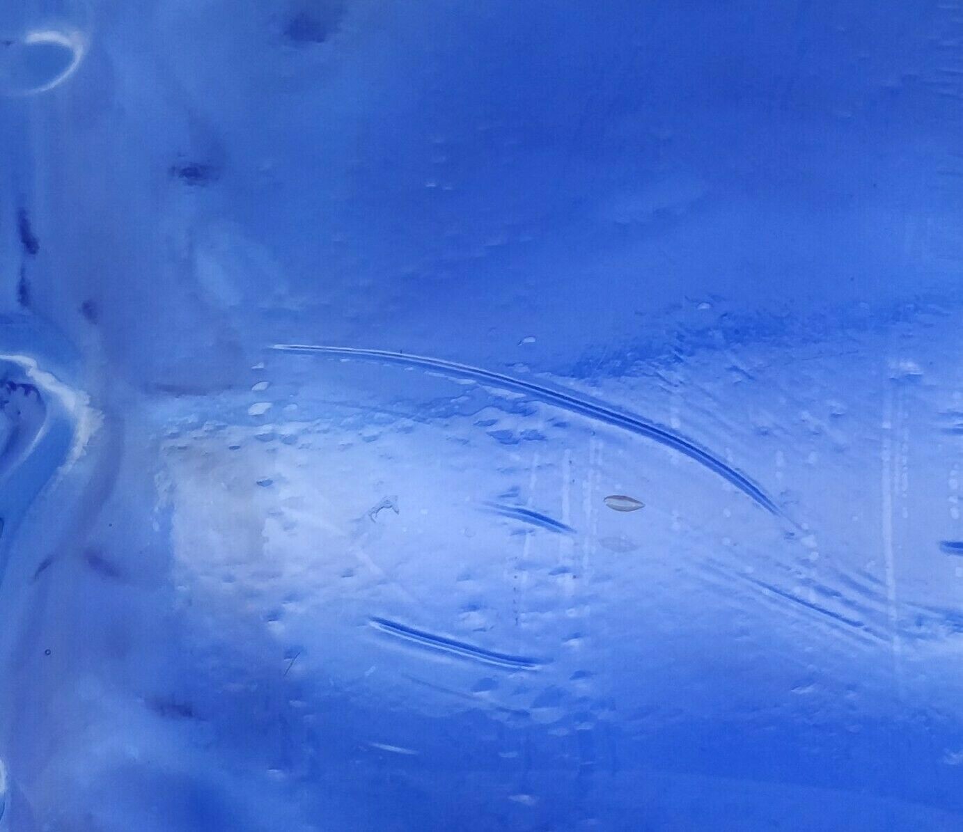 Cobalt Blue Bottle with Plastic Stopper Embossed with Acorns Leaves CANADA