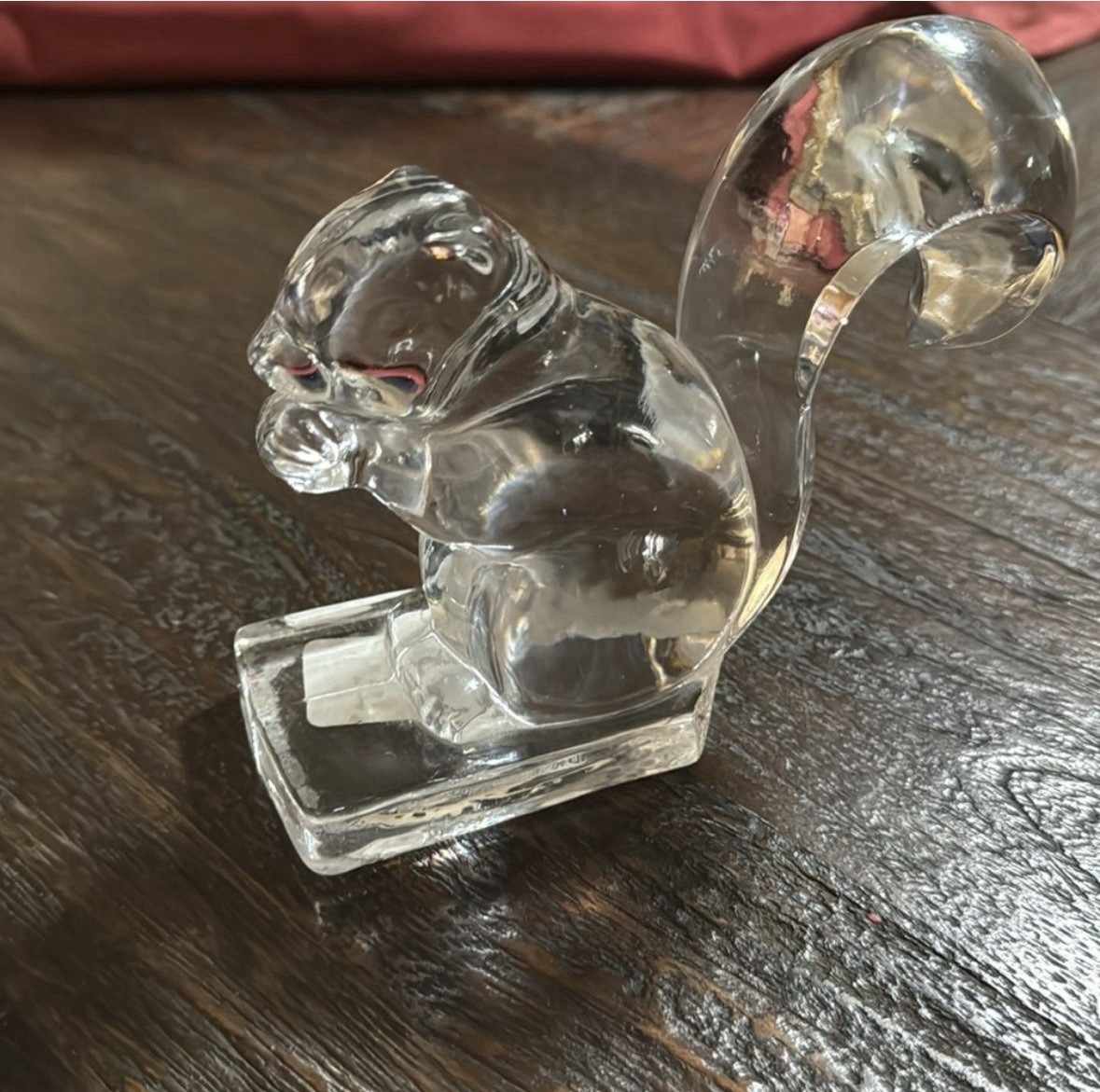 Crystal Art Glass Squirrel Figurine Paperweight Vintage Collectible