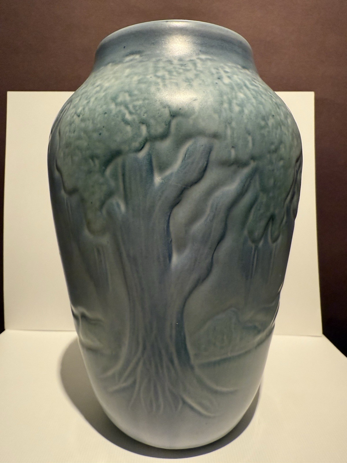 Ephraim Faience Moonlight Landscape Newcomb Style Stamped On Base Kevin Hicks 8”