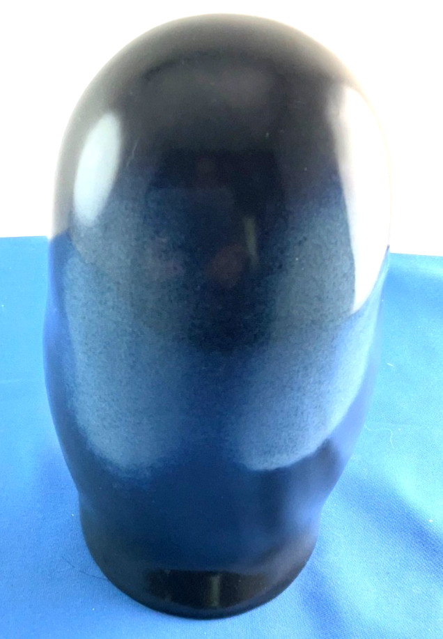 Potery Ceramic Penguin , Discontinued Ikea Product, Black W/Blue Drip Glaze