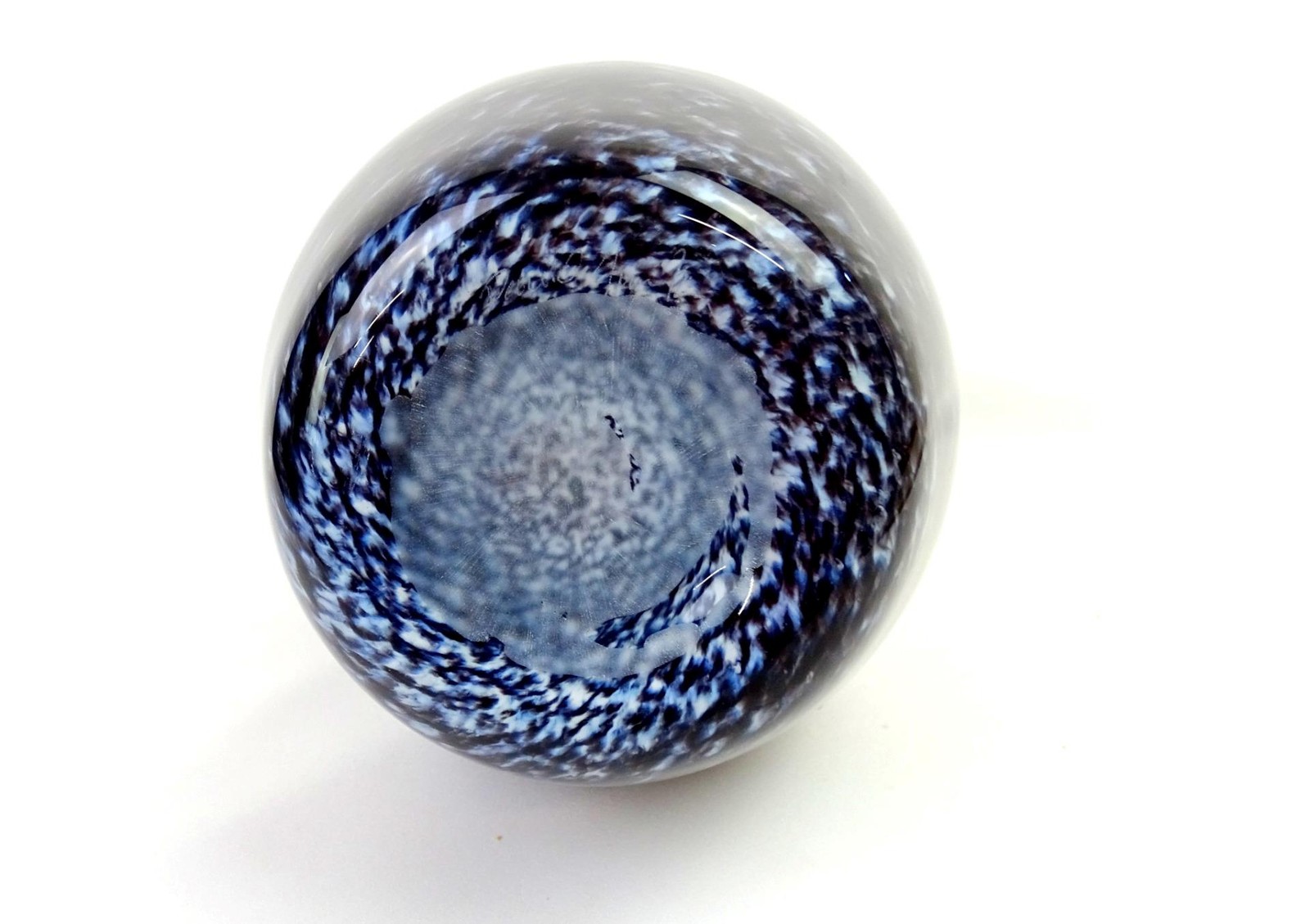 David Funk Signed Art Glass Amethyst Galaxy Swirl Large 10 3/4″ Vase 1970s