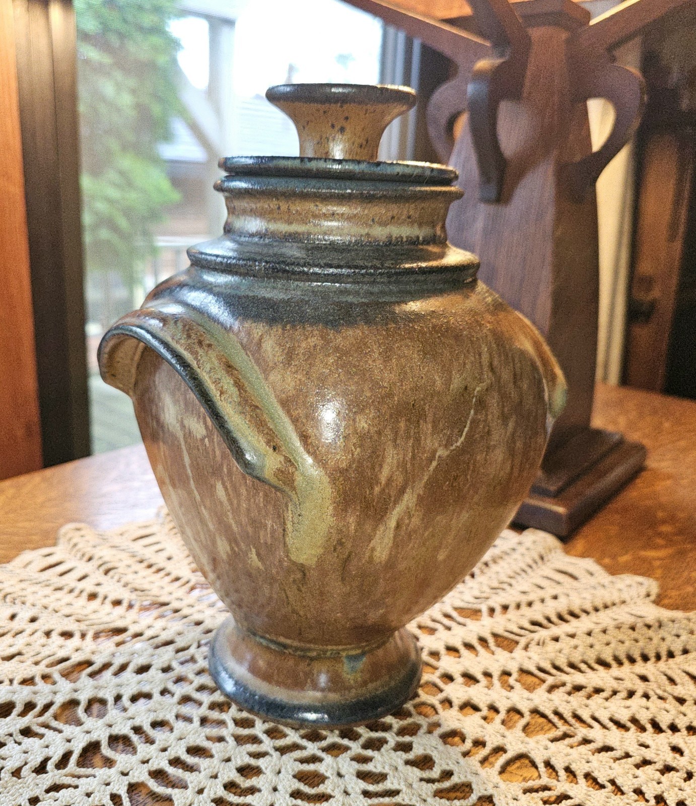 Large Martin Butt Signed Studio Art Pottery Lidded Jar, 11″ x 7″ Stoneware…