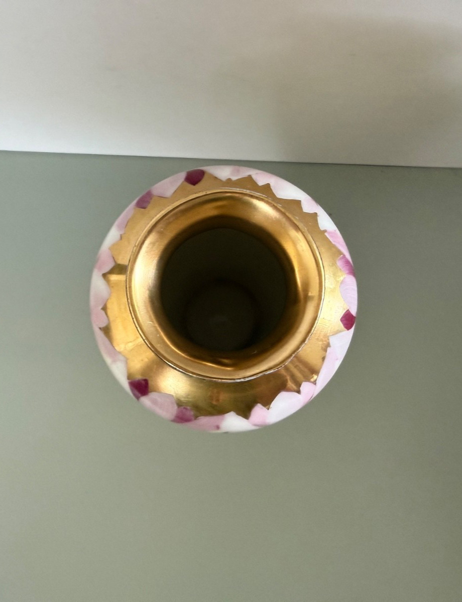 Antique Pickard Vase Art Nouveau Floral and Gold Accents