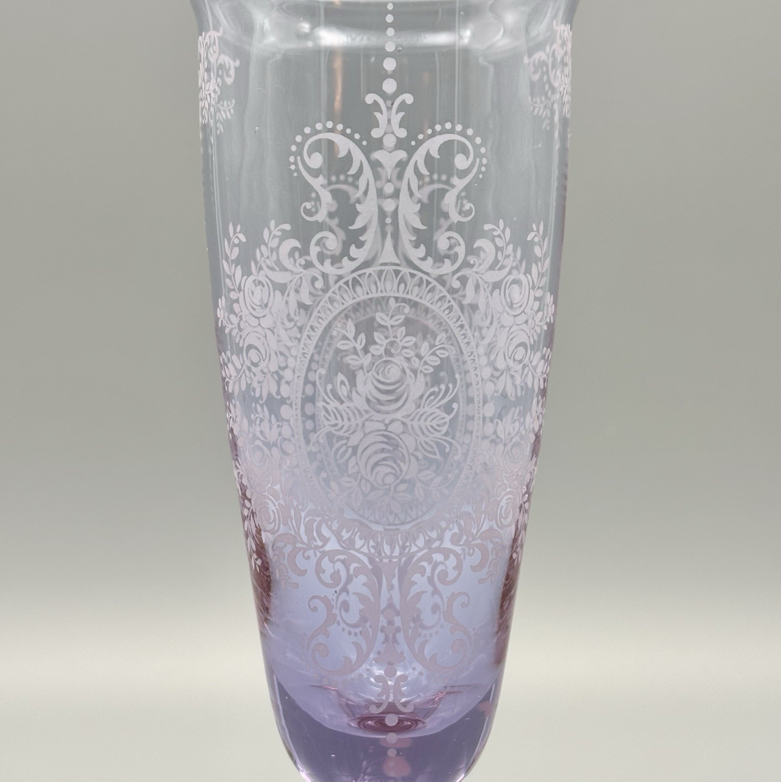 Antique Acid Etched Neodymium Glass Beehive Optic 10.75″ Footed Baluster Vase