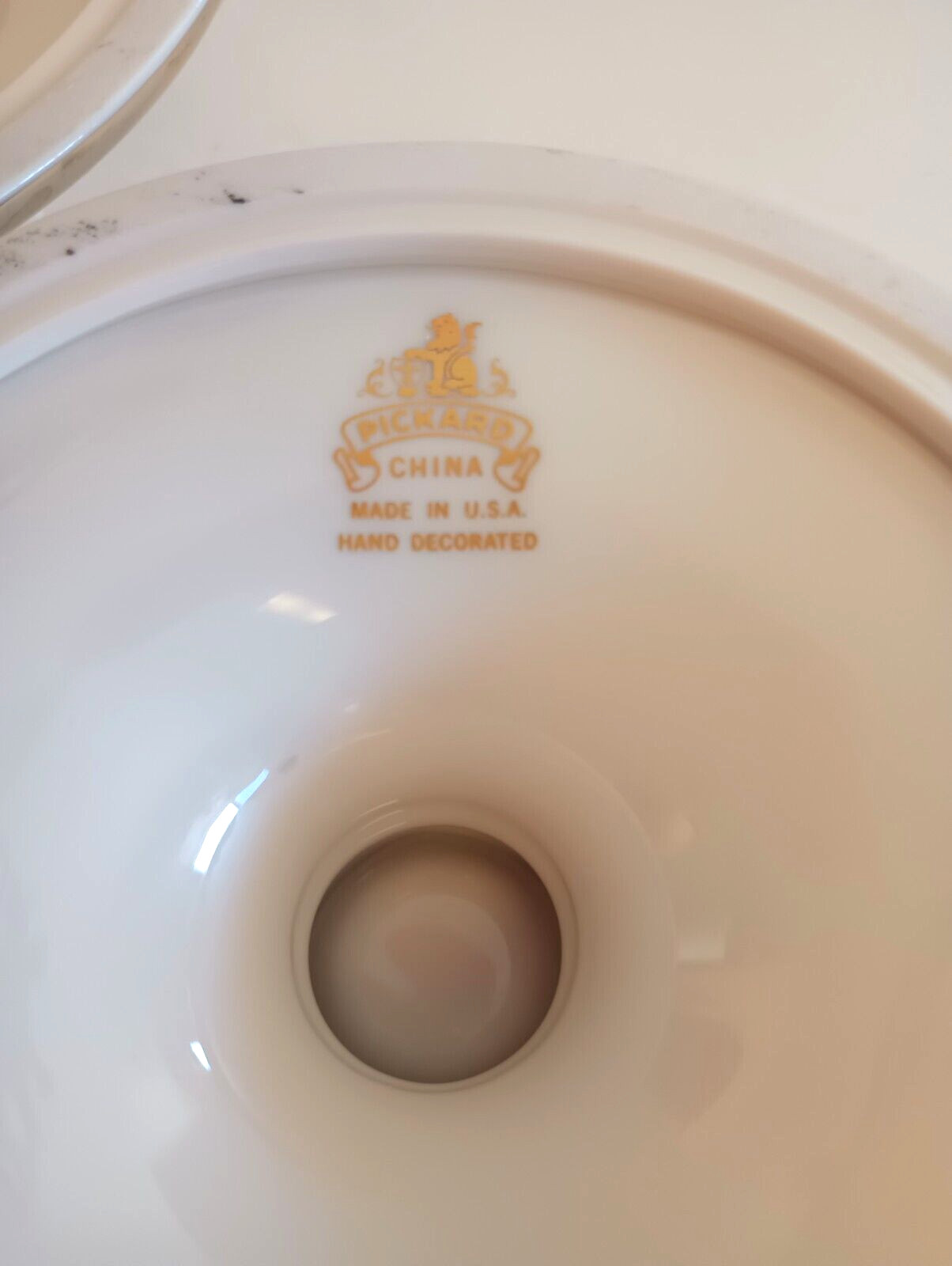 Pickard China Pickard Candle Holders Made in USA Cream White with Silver Accent