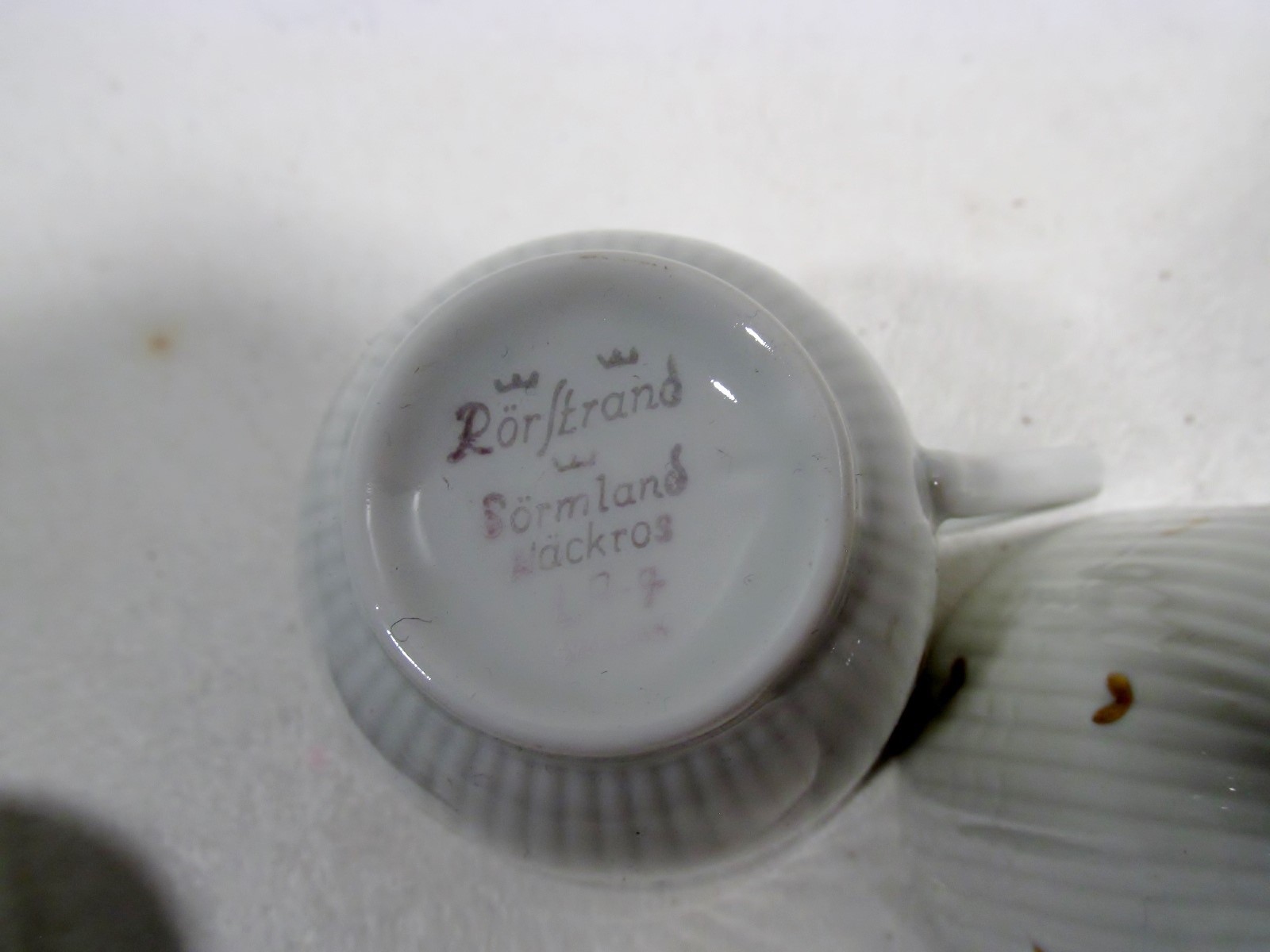 Vtg Rorstrand Sweden Wild Flowers 4 Demitasse Cups & Saucers