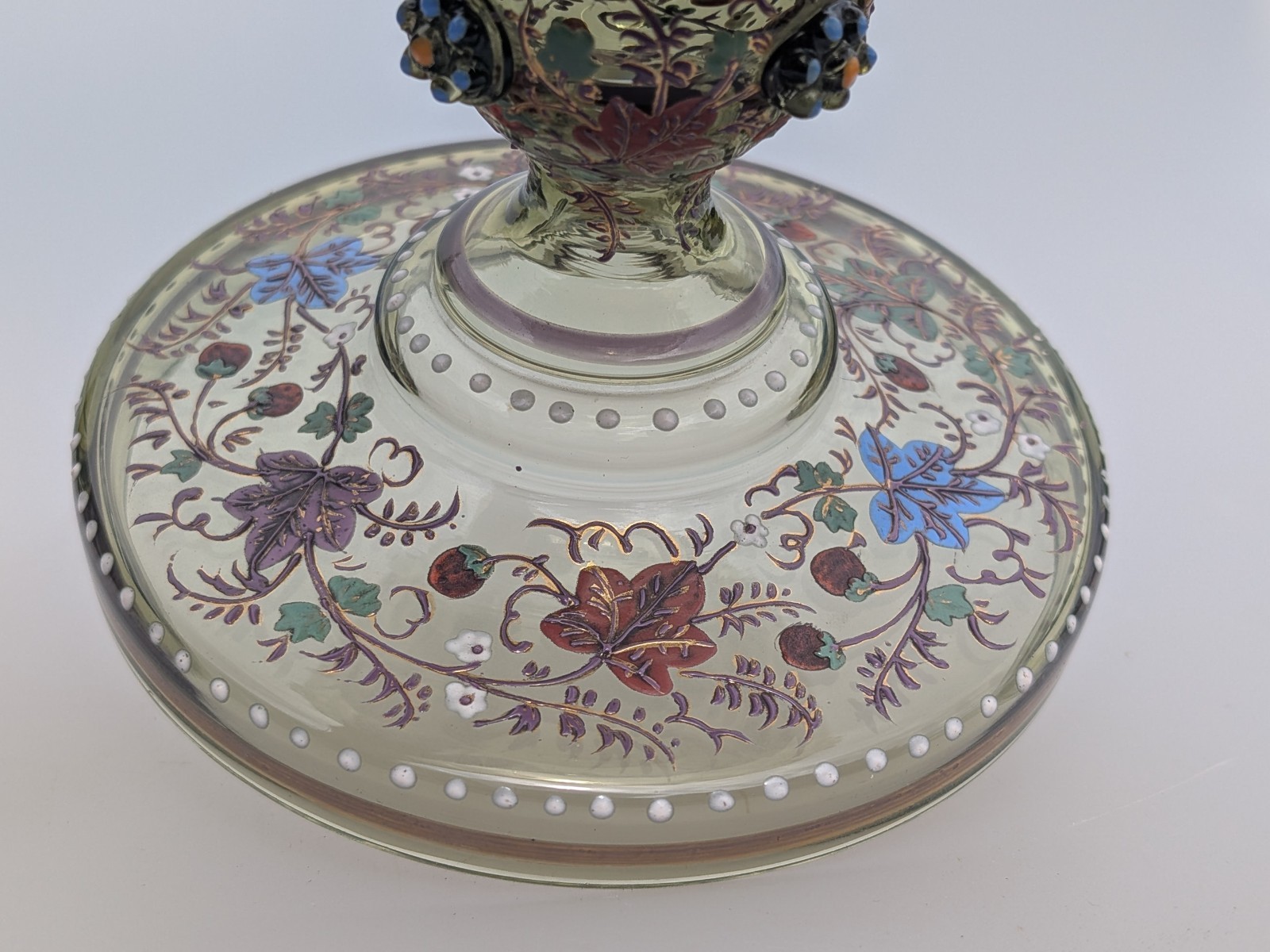 Antique 19th Century Moser Enamelled Glass Goblet Roemer Czech Bohemian