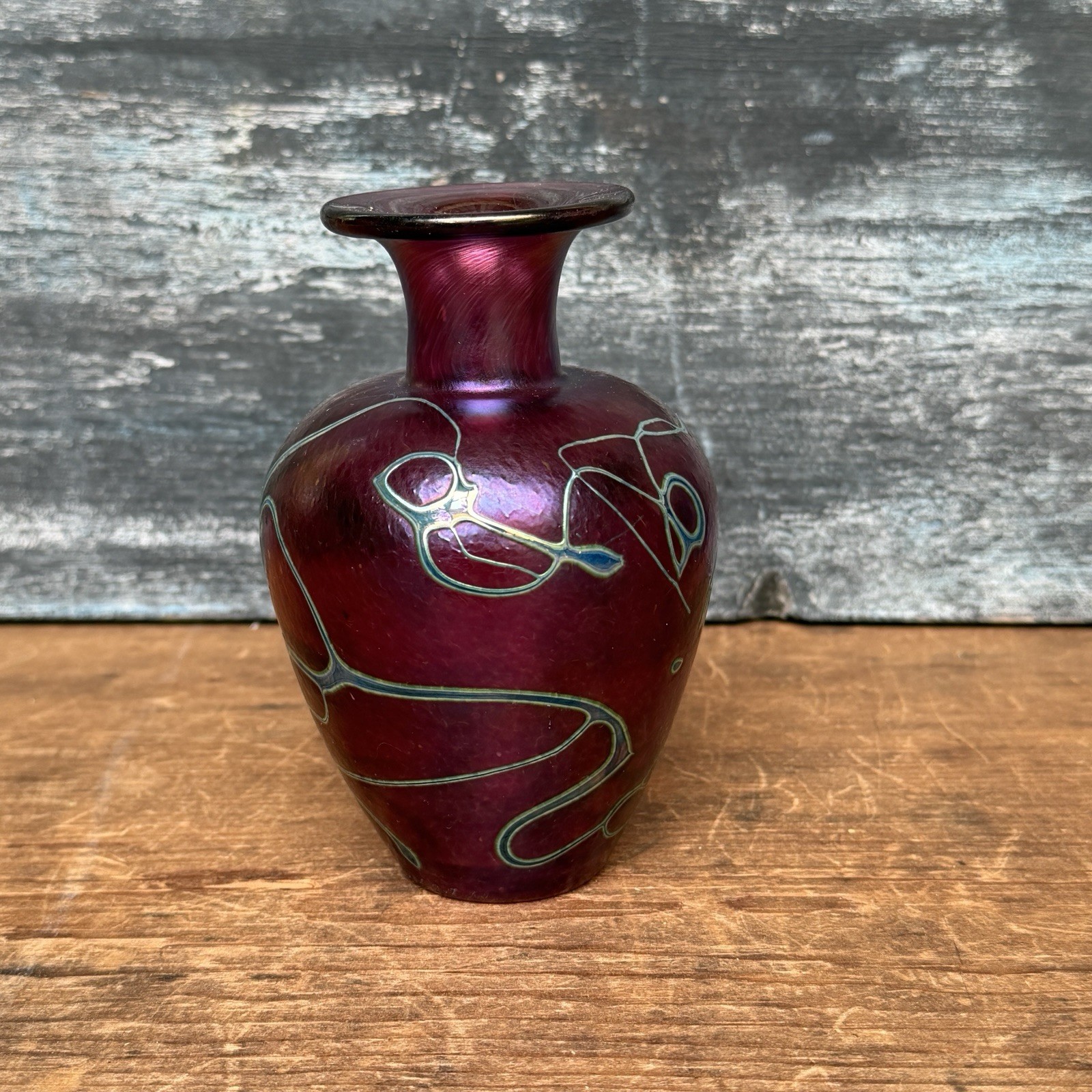 Robert Held Signed Art Glass Vase Multi Color Hand Blown