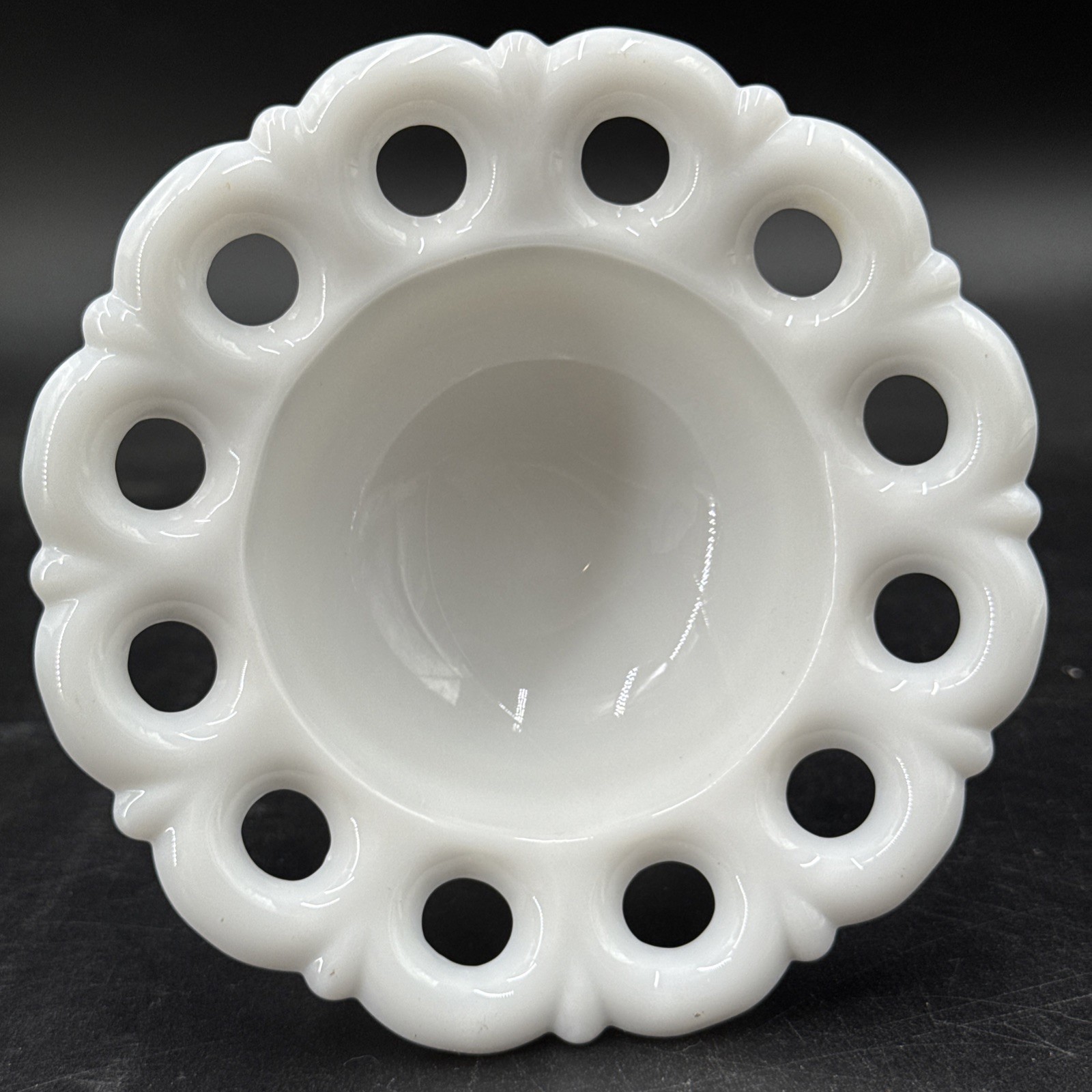 Vtg Westmoreland Doric Lace Milk Glass Single Candlestick Candle Holder White