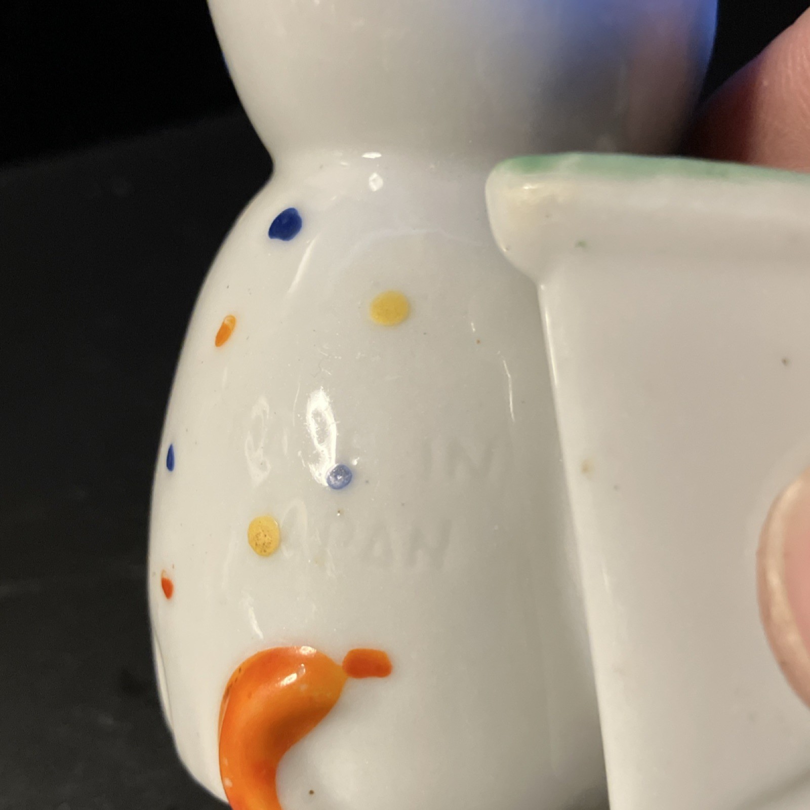 Vintage Ceramic “Mouse” Figurine Polka Dot Animal Japan Glossy 3 Inch