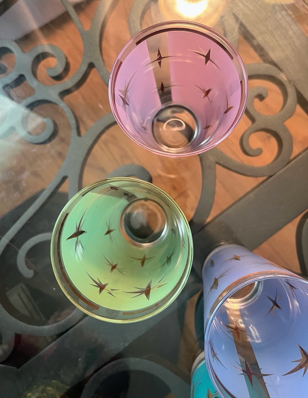 Vintage Bartlett Collins Atomic North Star Collins Glasses Set of 4 Pastel MCM