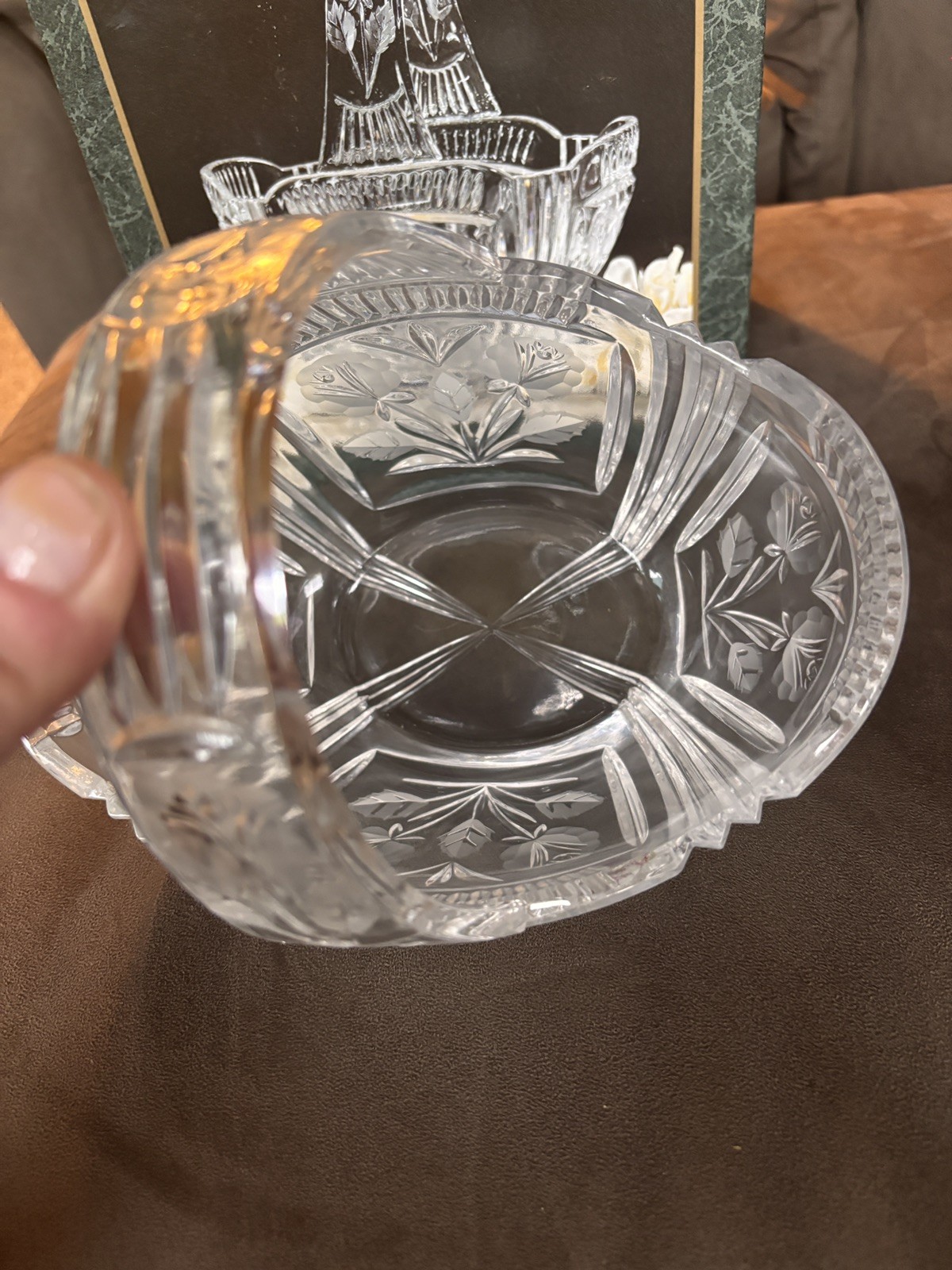Crystal Clear Industries Crystal Darlington Basket 8.25×8 Inches With Box