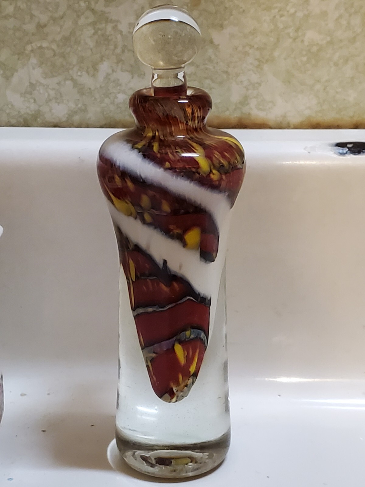 SALE!! WAS 225.00 SIGNED VTG SOMMERSO HAND BLOWN ART GLASS PERFUME BOTTLE ITALY