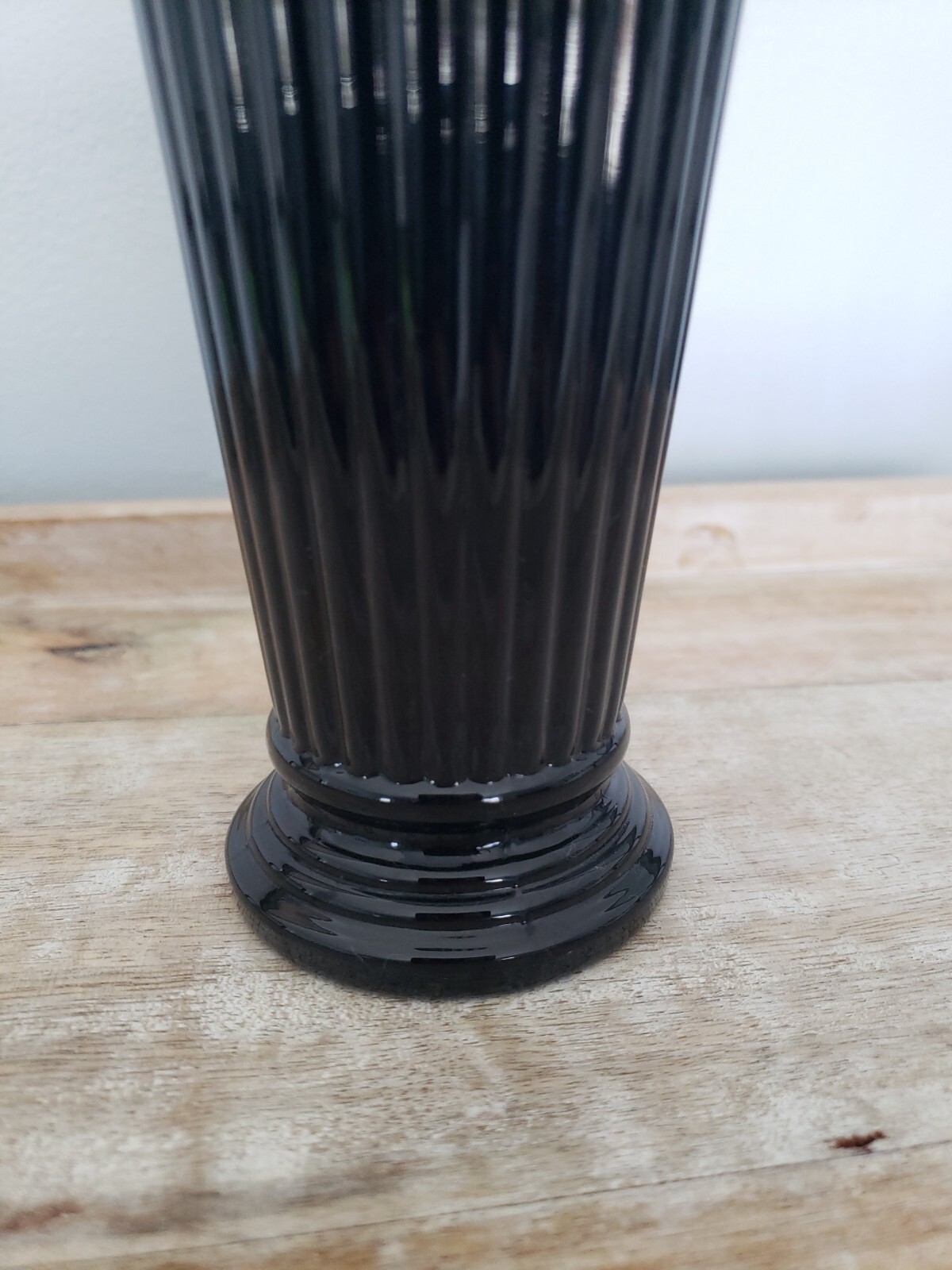 Pilgrim Glass Black Vase 6 and 1/2 Inches Tall Handmade USA