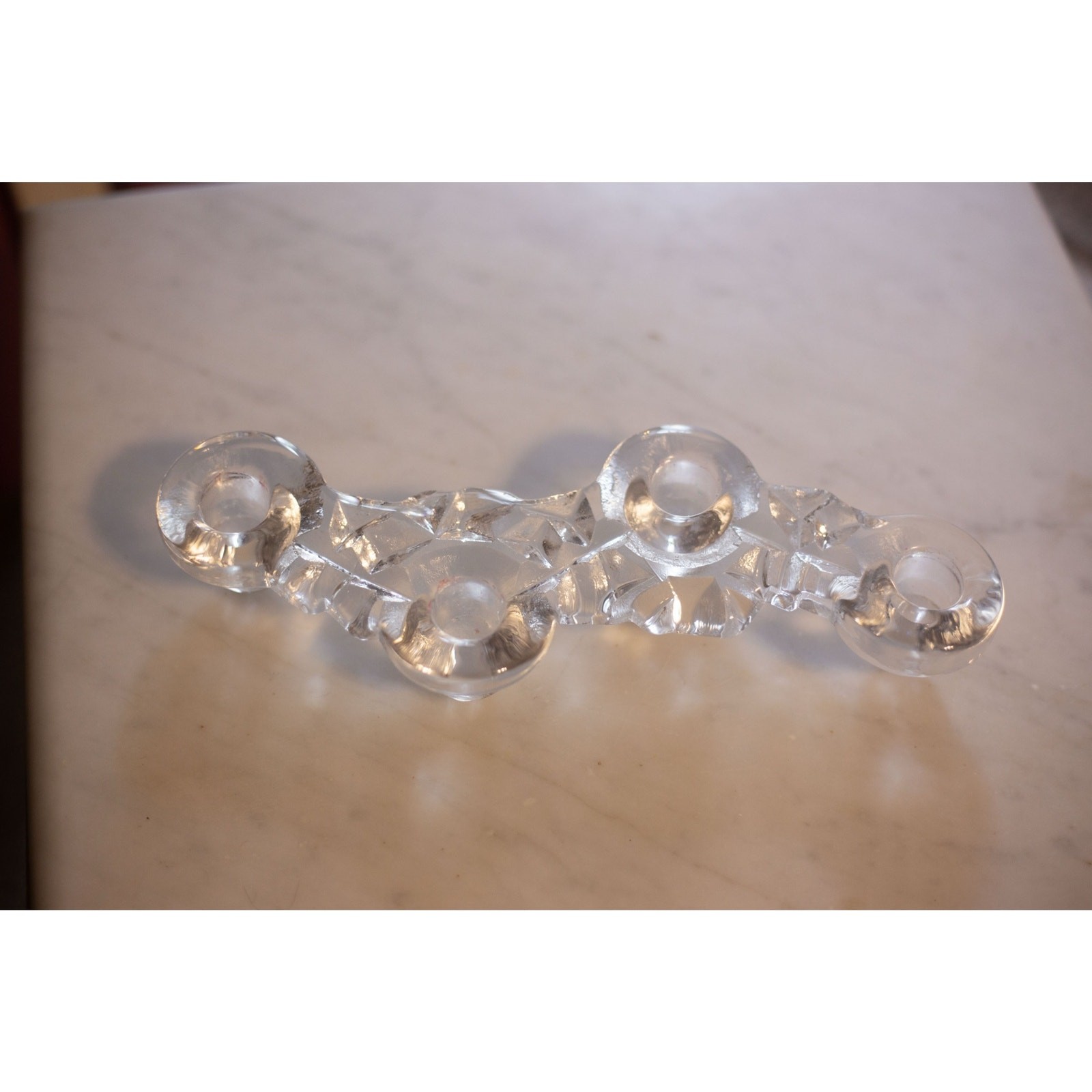 Lindshammar glass candlestick holder 10.5×4.5×2